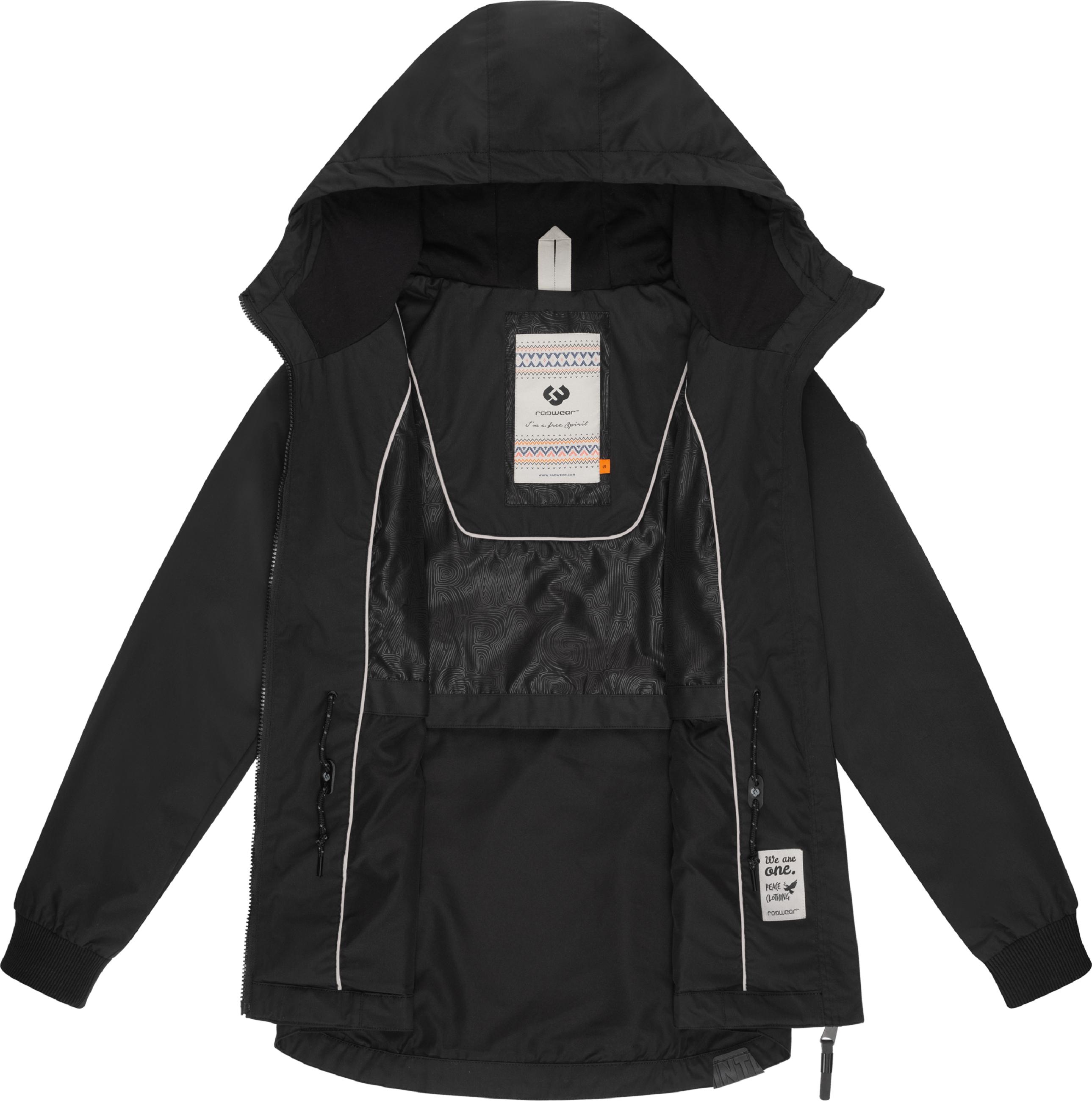 Leichte Übergangsjacke mit Taillenzugband "Dowey A" Black