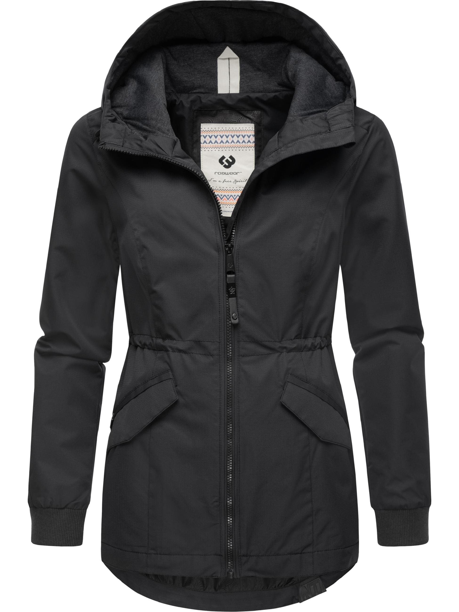 Wasserdichte Regenjacke mit Kapuze "Dowey Tech" Black