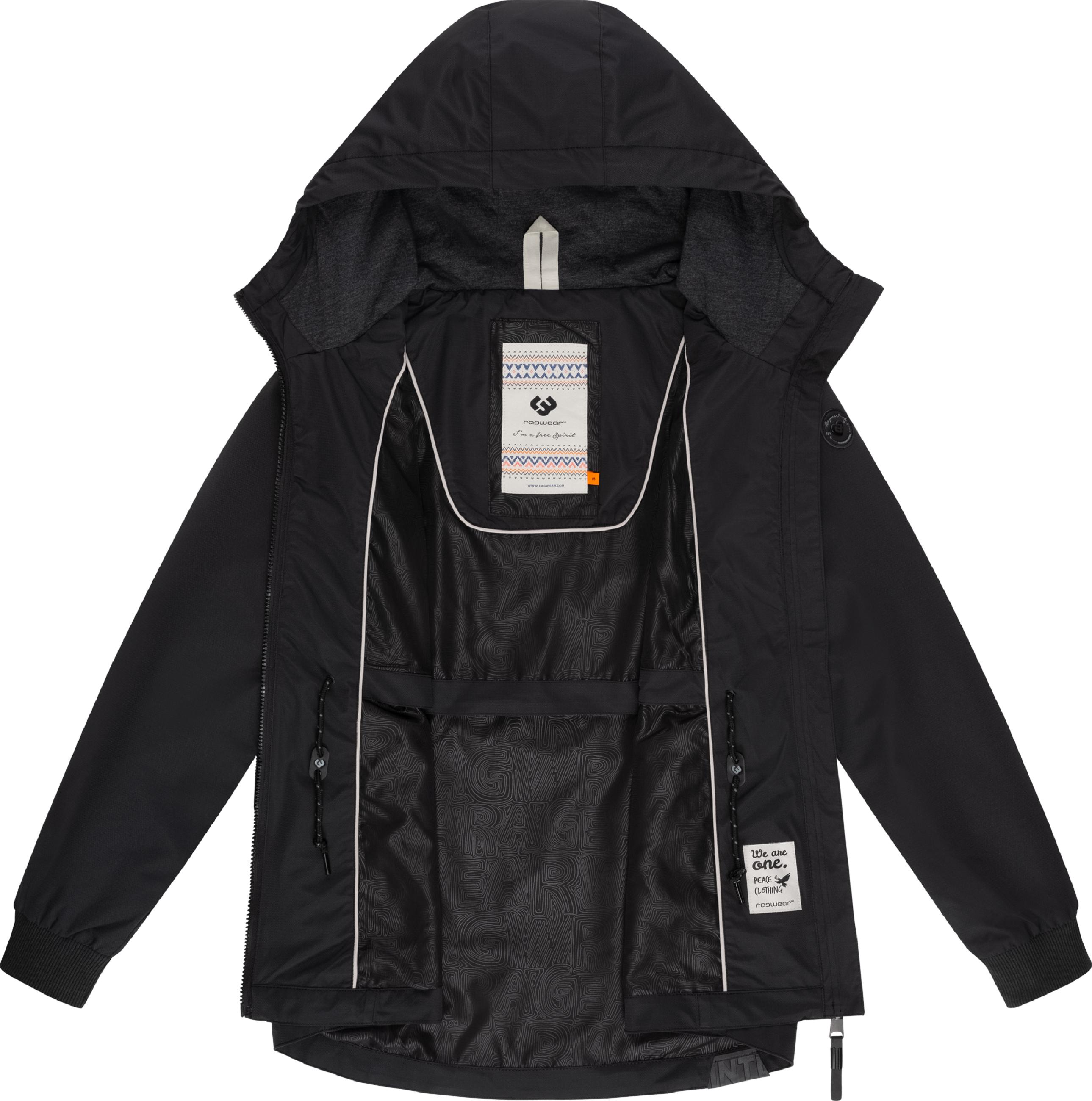 Wasserdichte Regenjacke mit Kapuze "Dowey Tech" Black