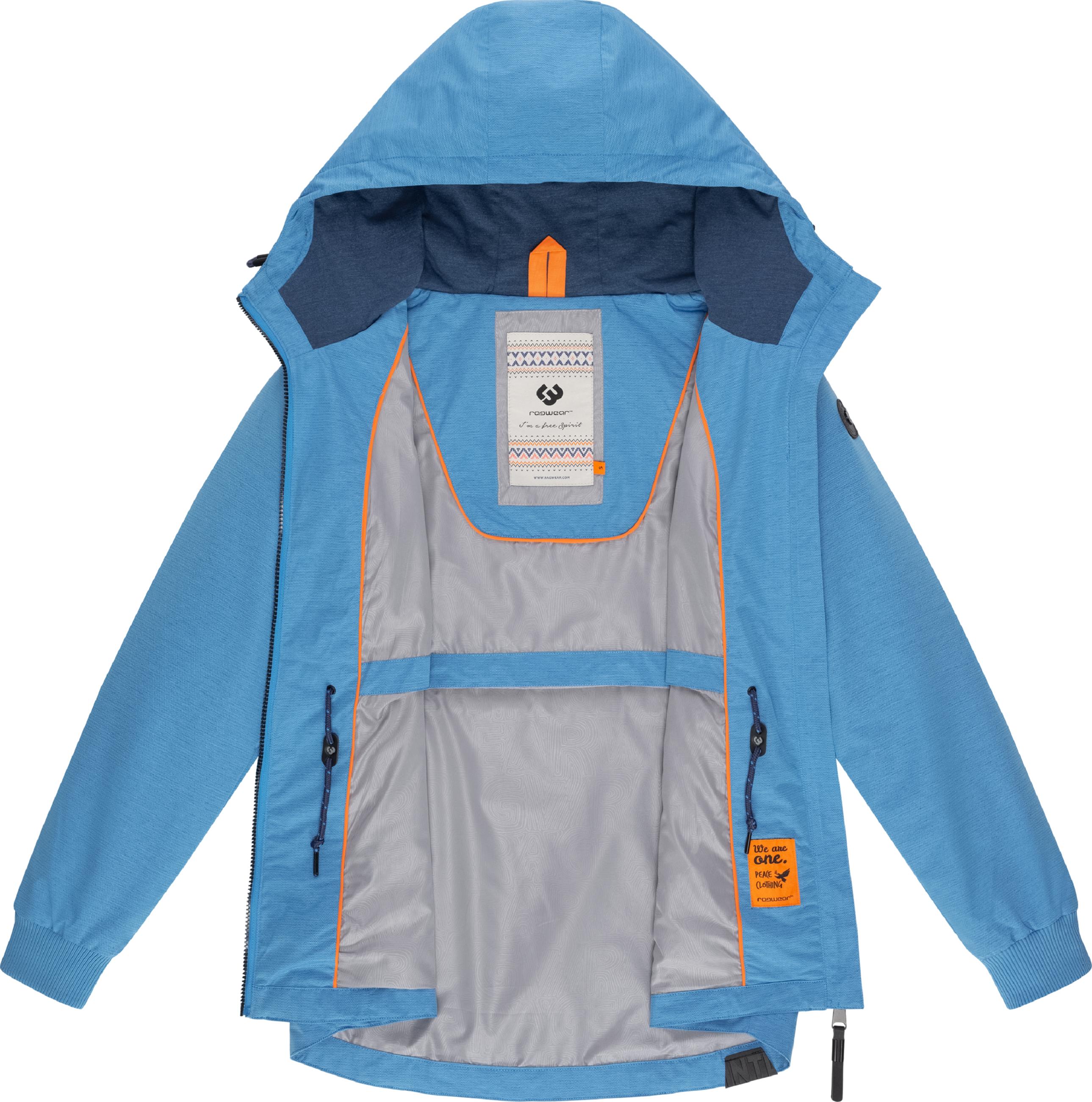 Wasserdichte Regenjacke mit Kapuze "Dowey Tech" Sky Blue