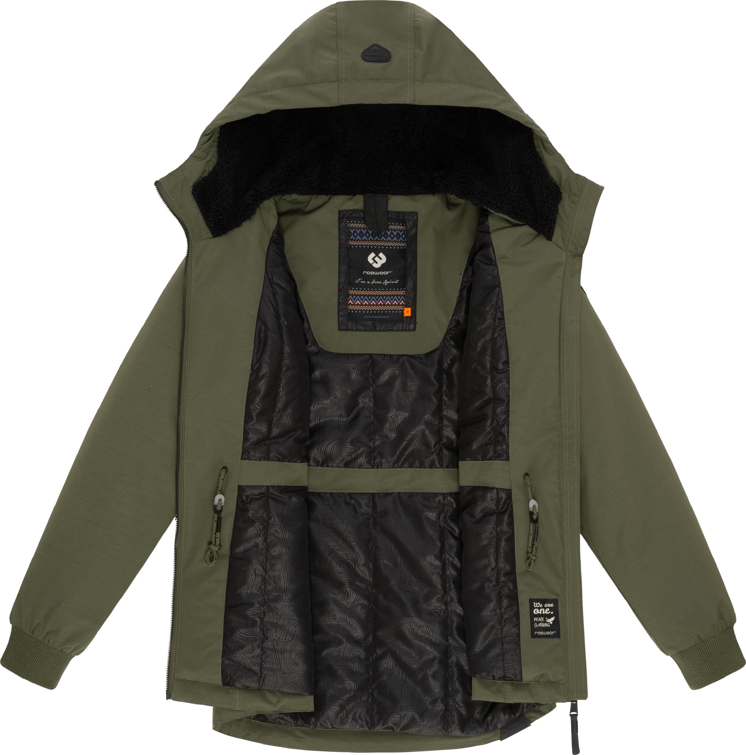 Wasserdichte Winterjacke Dowey Warm Rain Dark Olive