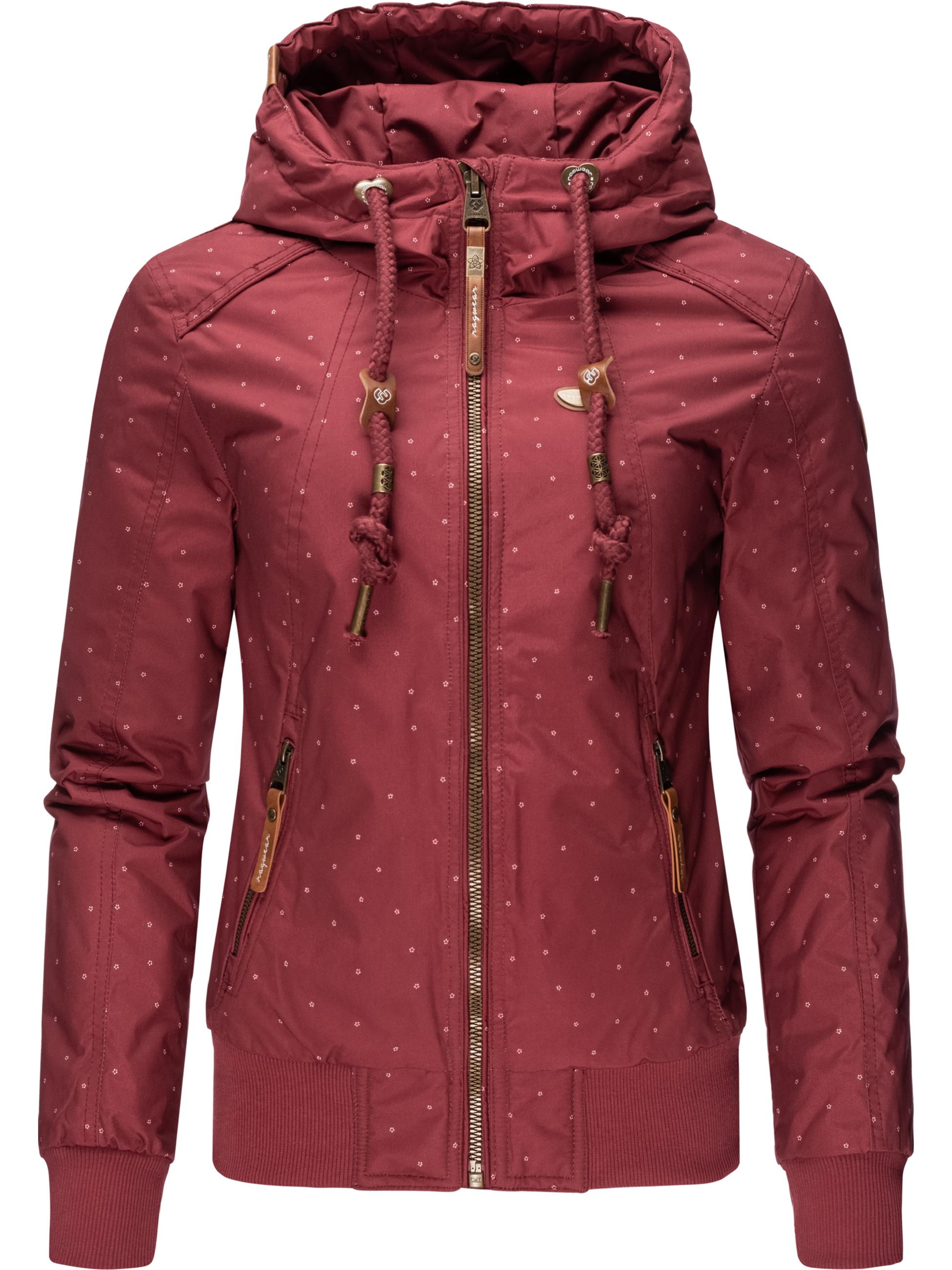 Winterjacke mit Kapuze "Druna Print Winter" Wine Red