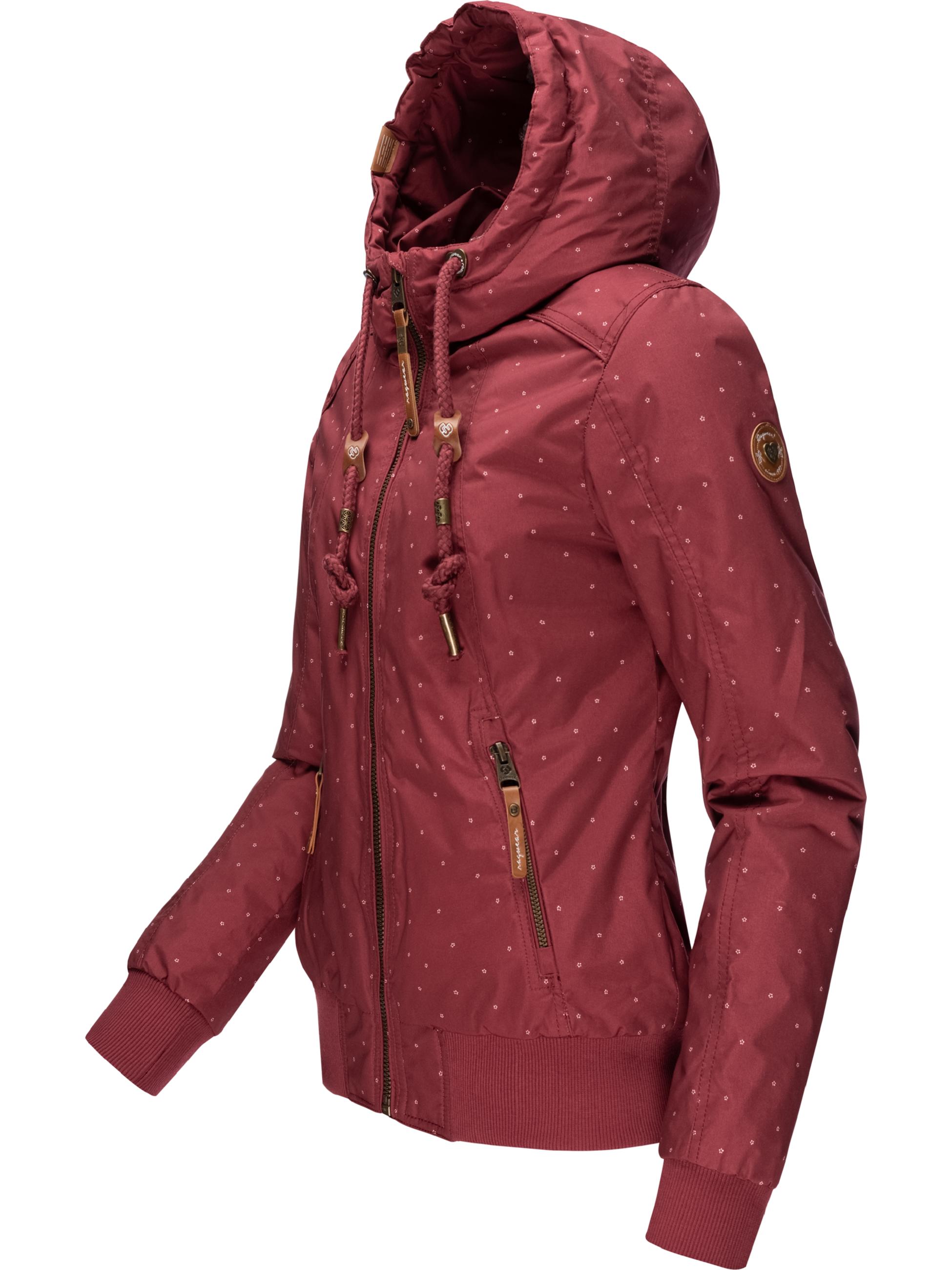 Winterjacke mit Kapuze "Druna Print Winter" Wine Red