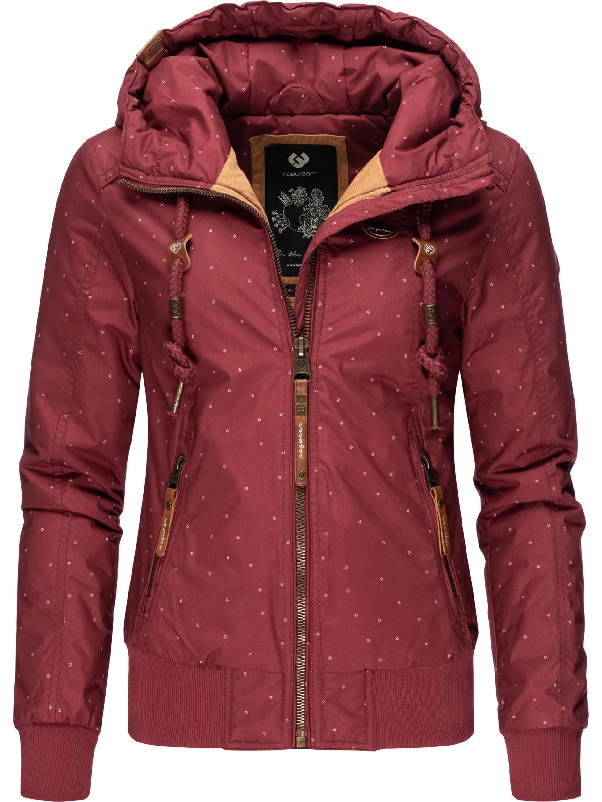 Winterjacke mit Kapuze "Druna Print Winter" Wine Red