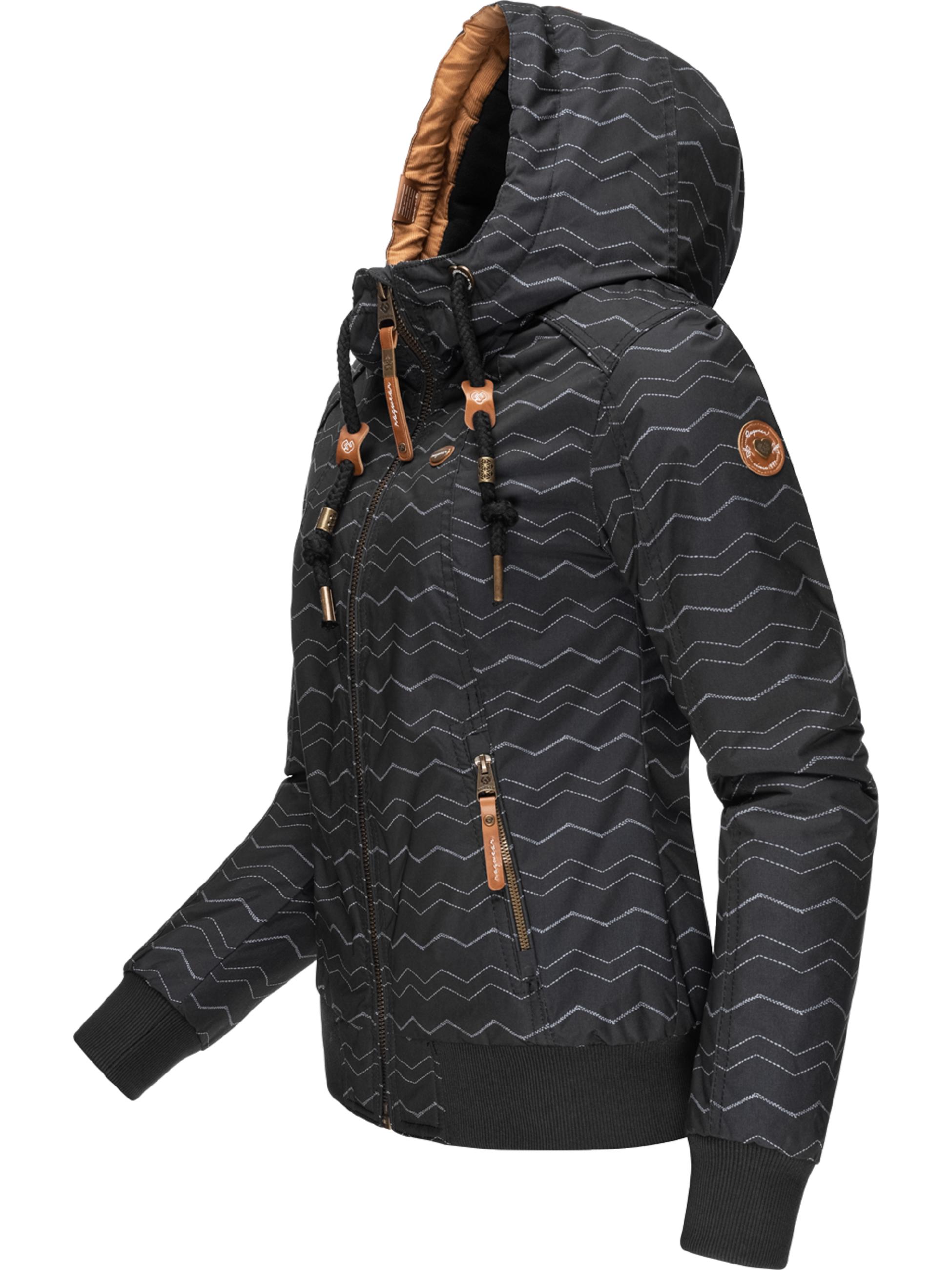 Winterjacke mit Kapuze "Druna Zig Zag Winter" Black