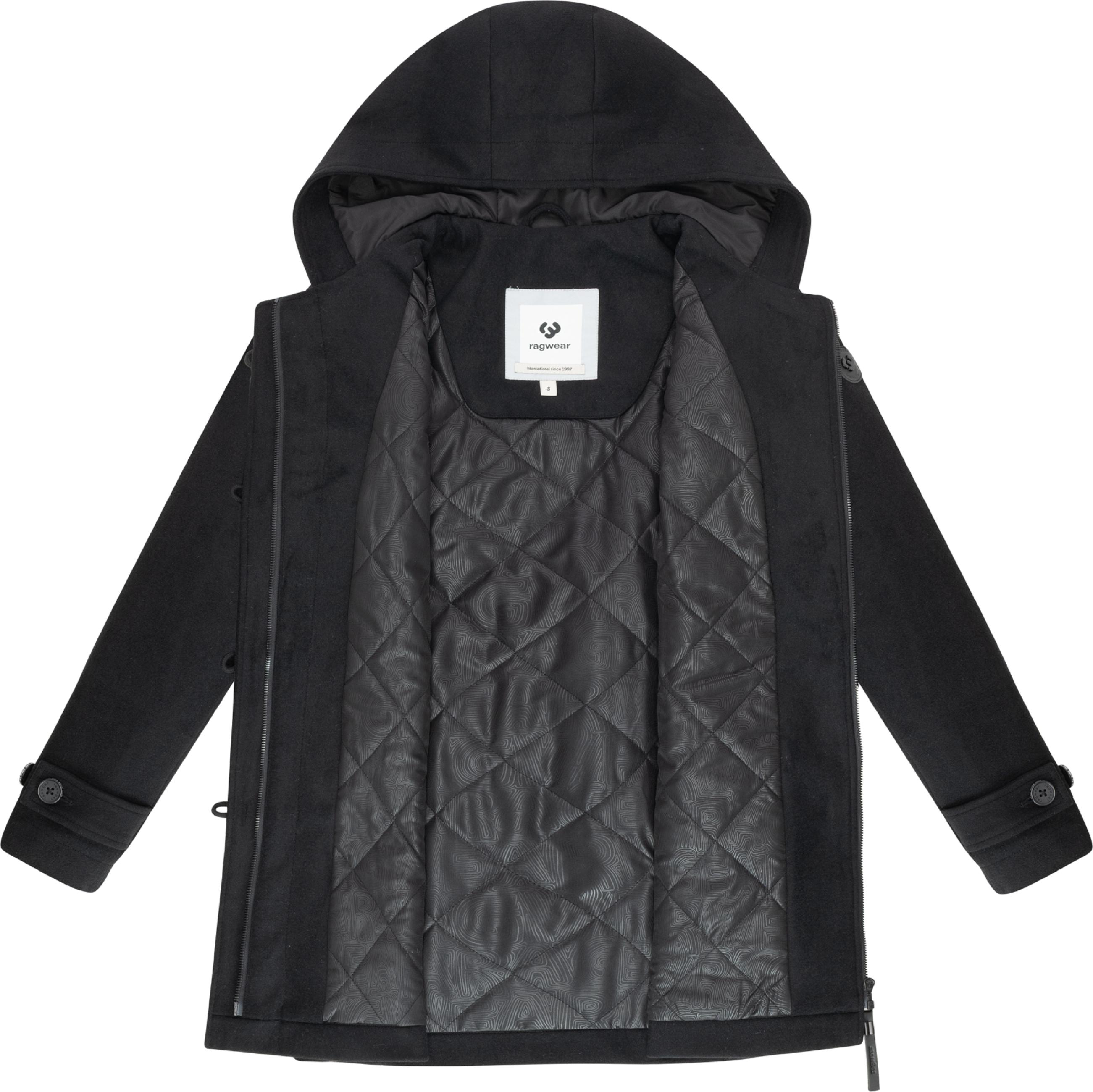Leichter Wintermantel mit Knopfleiste "Duffina YOUMODO" Black
