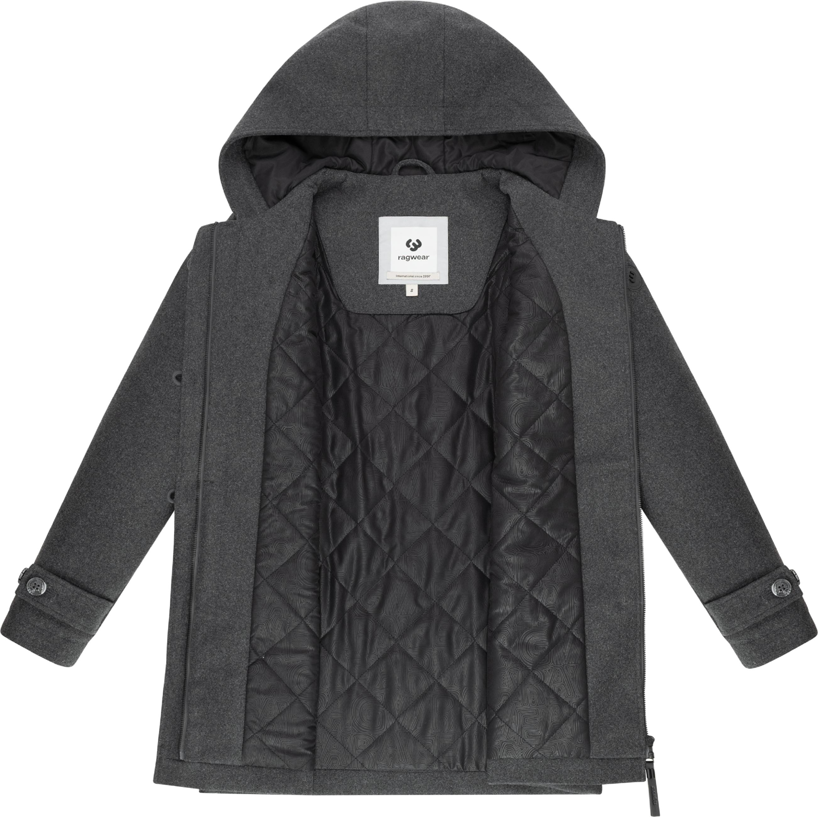 Leichter Wintermantel mit Knopfleiste "Duffina YOUMODO" Dark Grey