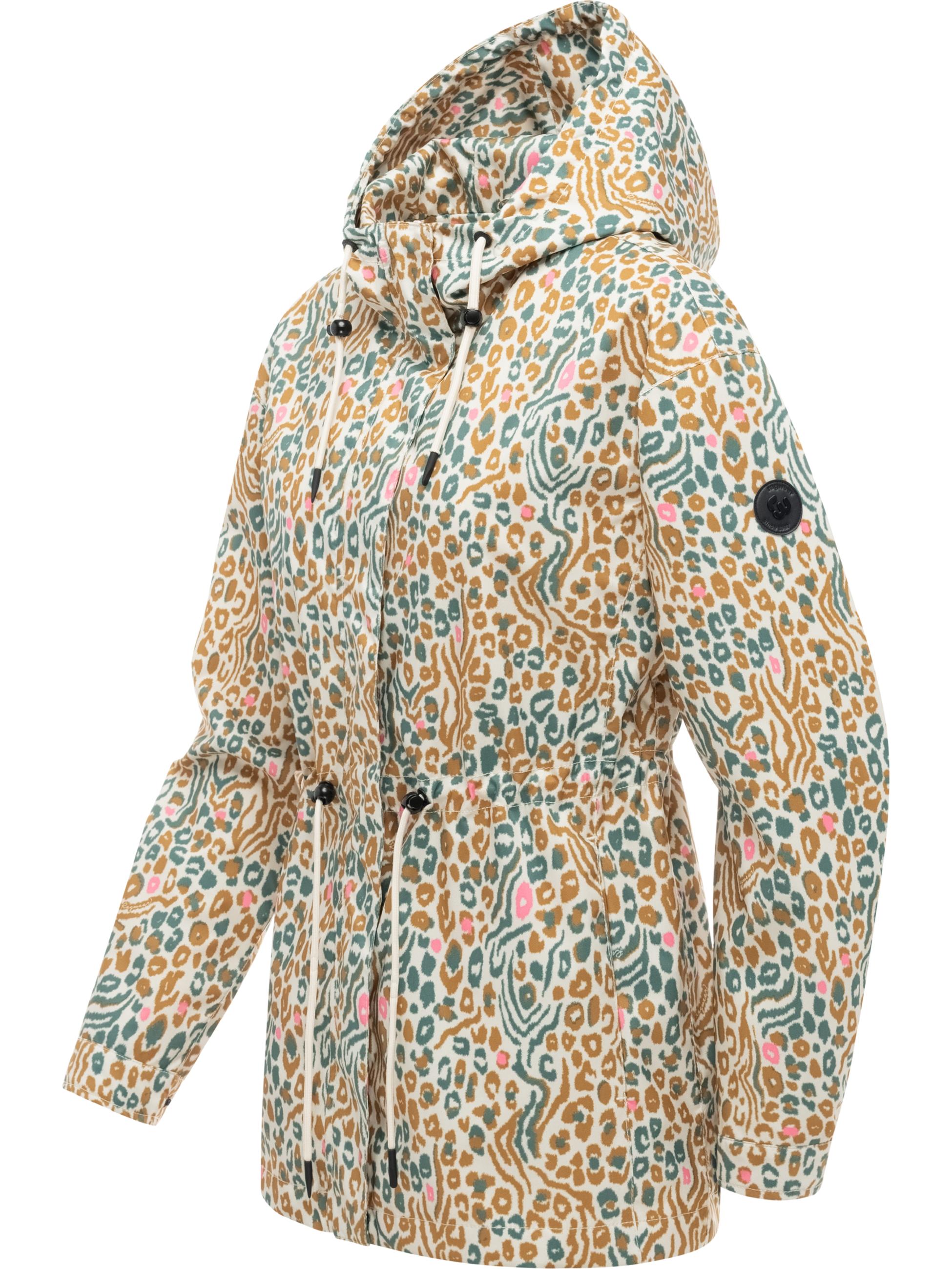 Übergangsjacke mit Animal-Print und Kapuze "Eddens Print" Ecru