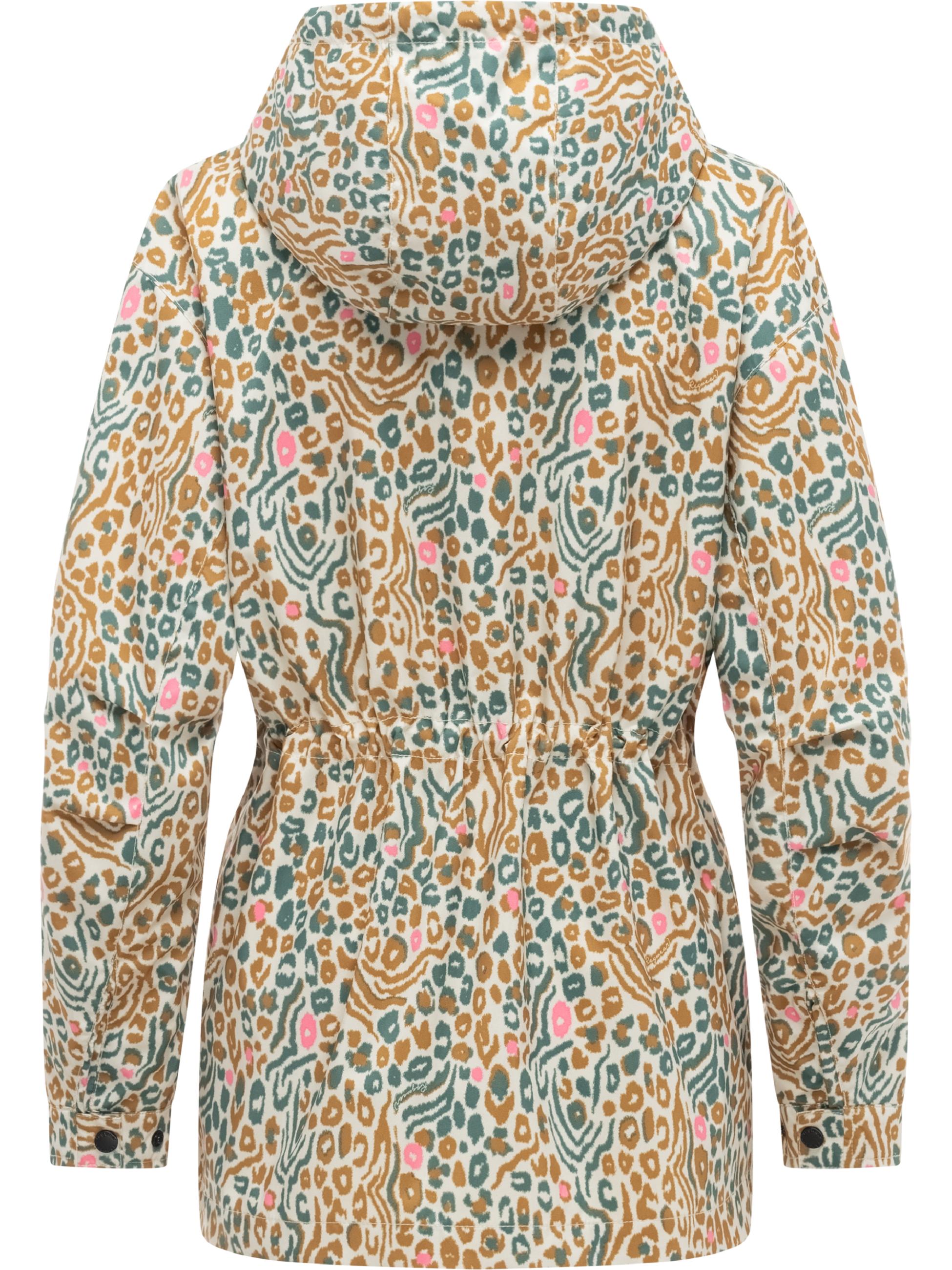 Übergangsjacke mit Animal-Print und Kapuze "Eddens Print" Ecru