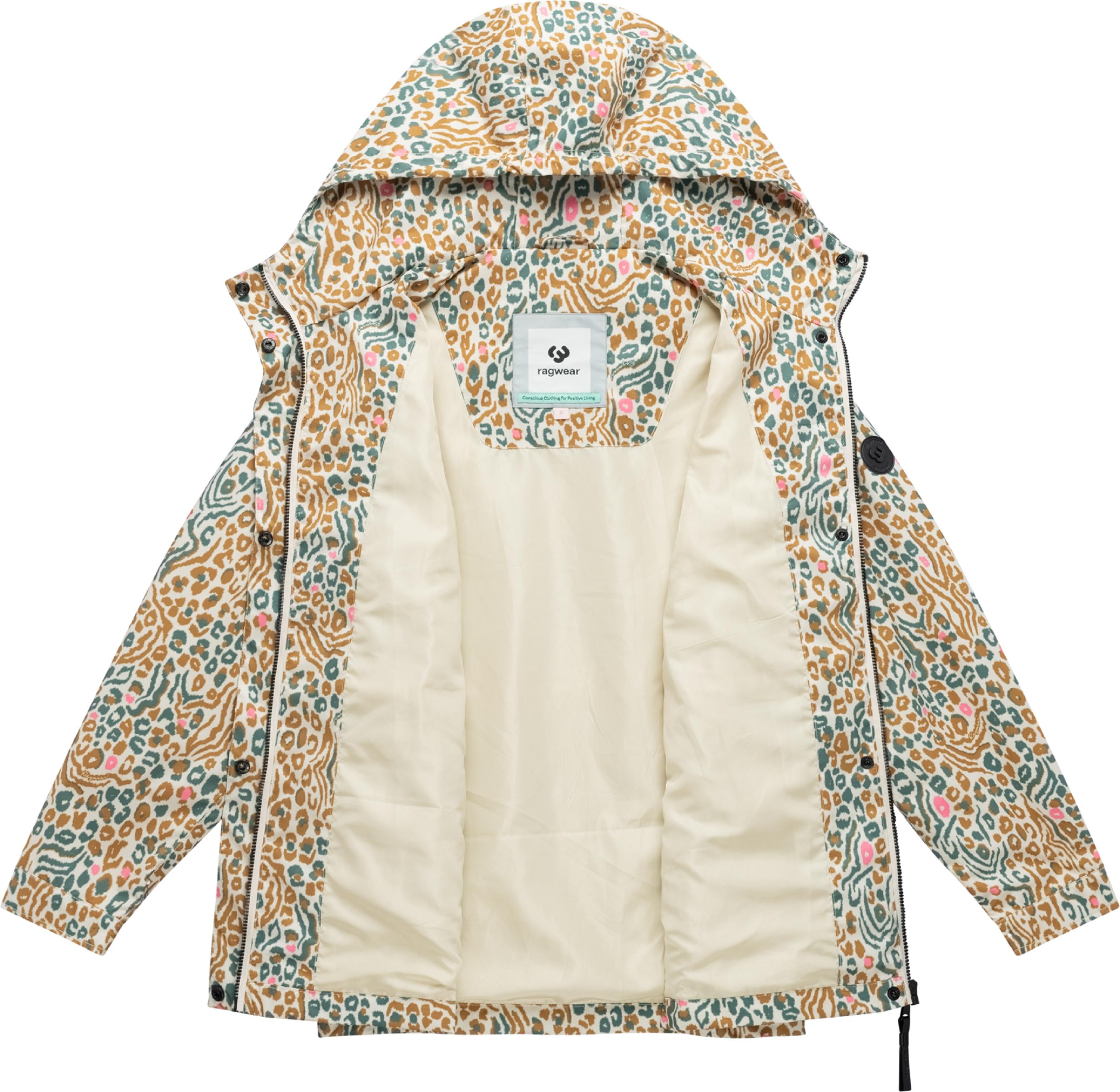 Übergangsjacke mit Animal-Print und Kapuze "Eddens Print" Ecru