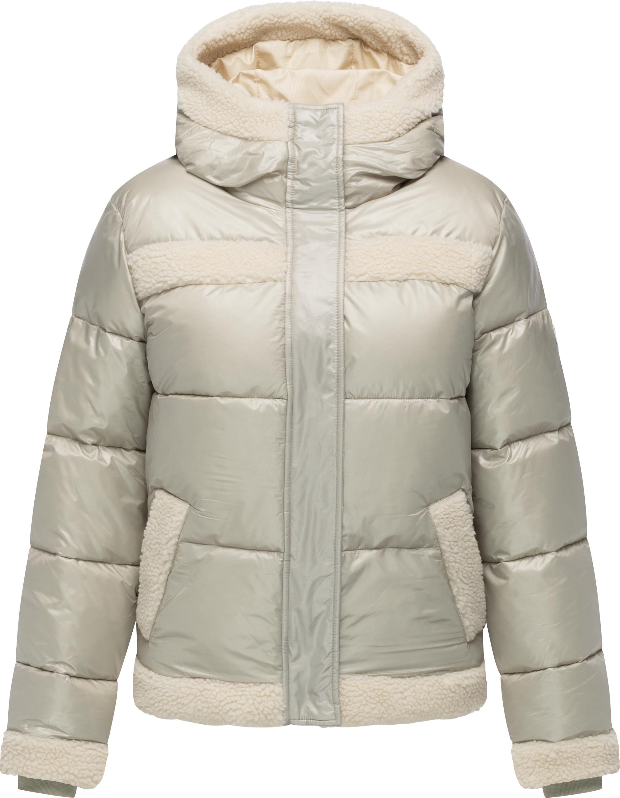 Winterjacke mit Teddy-Kunstfell-Details "Editah Shiny" Bone