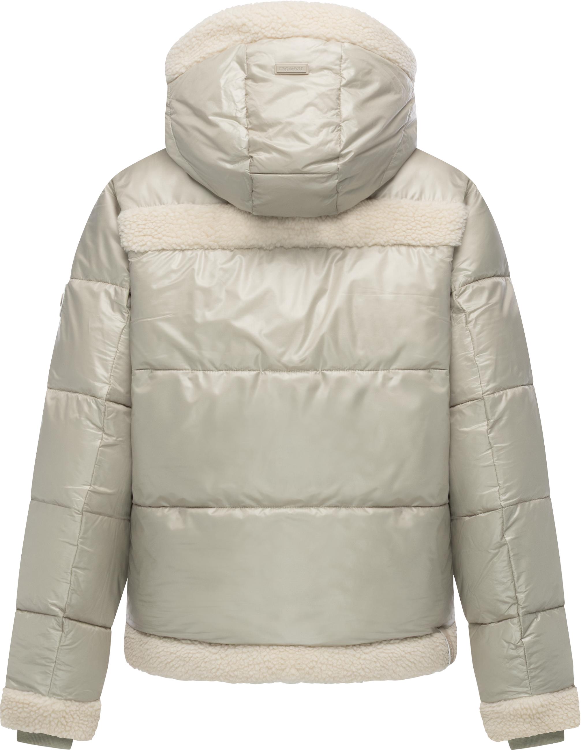 Winterjacke mit Teddy-Kunstfell-Details "Editah Shiny" Bone
