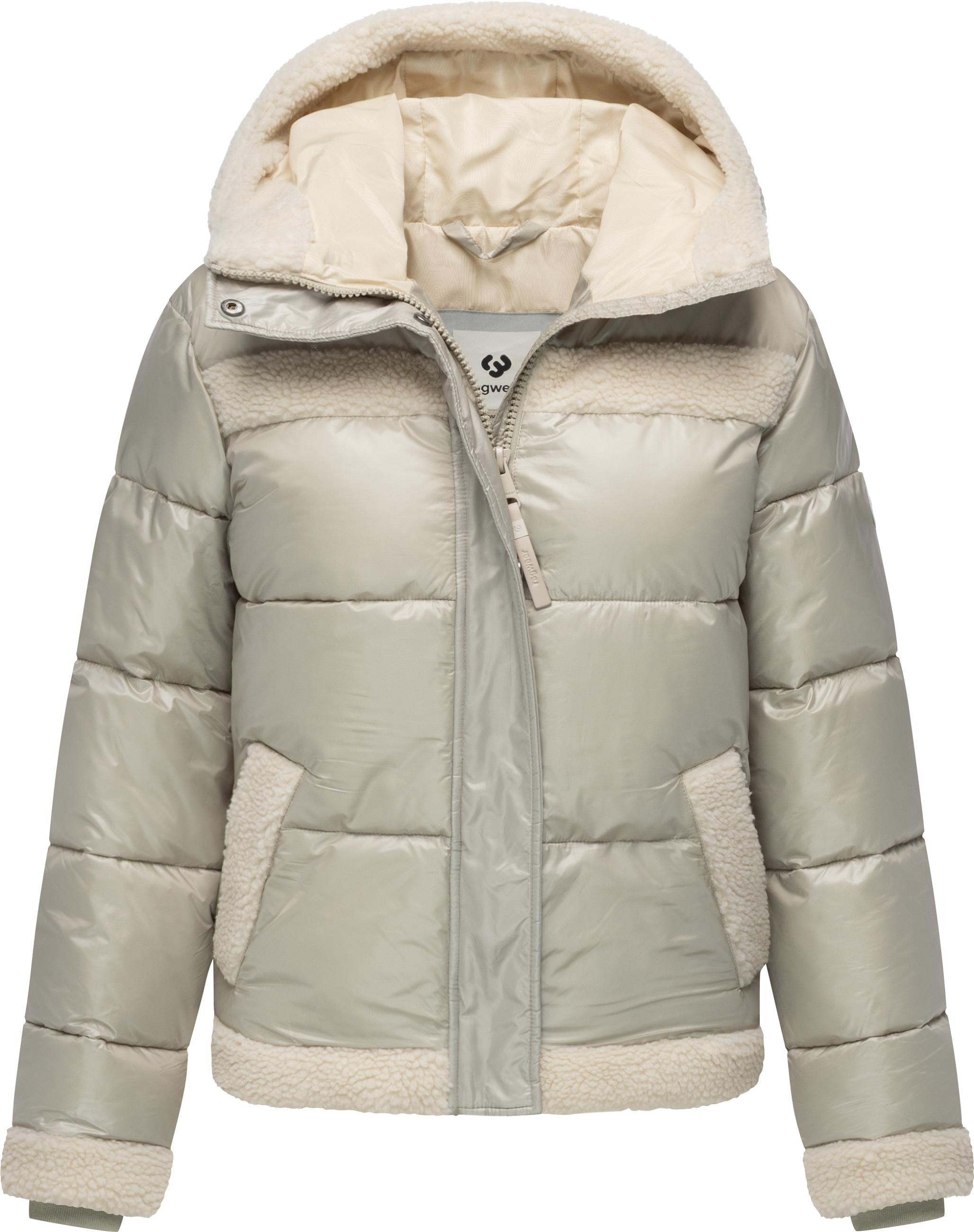 Winterjacke mit Teddy-Kunstfell-Details "Editah Shiny" Bone