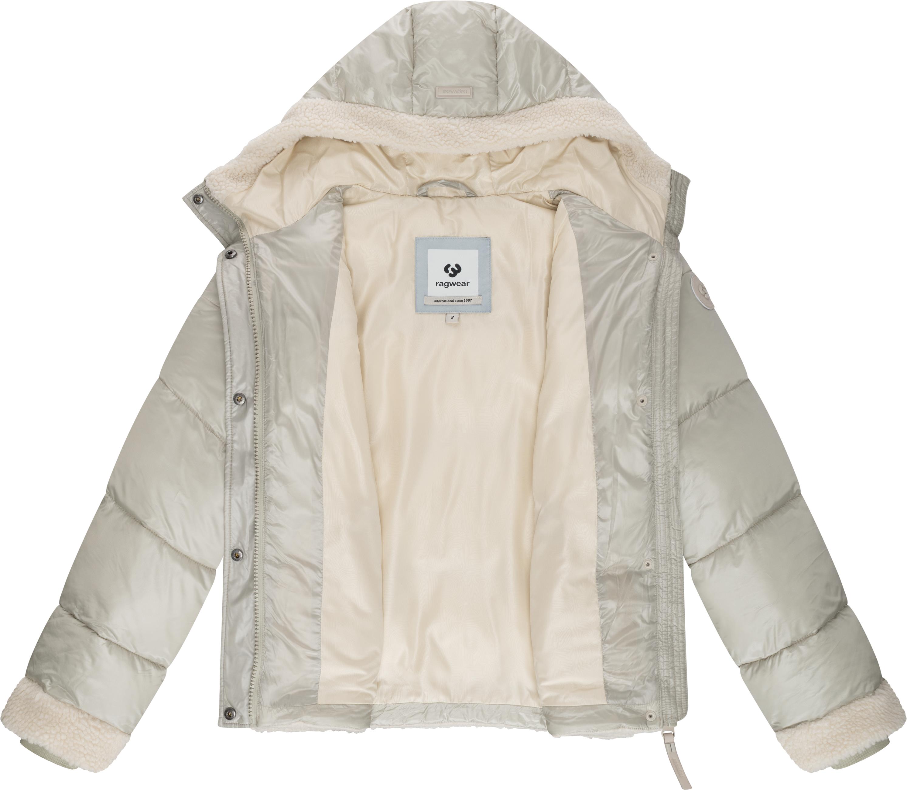 Winterjacke mit Teddy-Kunstfell-Details "Editah Shiny" Bone
