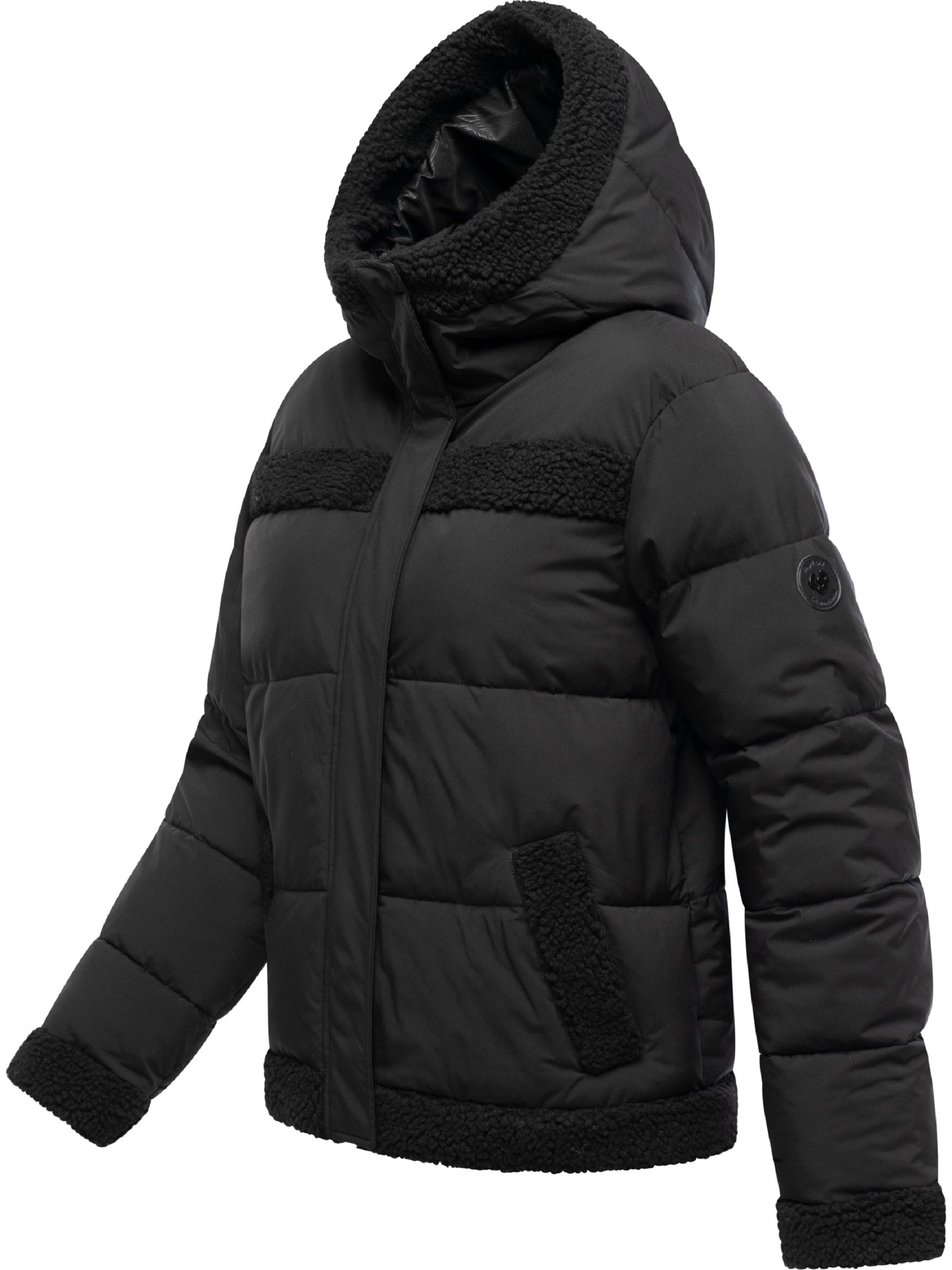 Winterjacke mit Teddyfell-Details "Editah" Black Uni