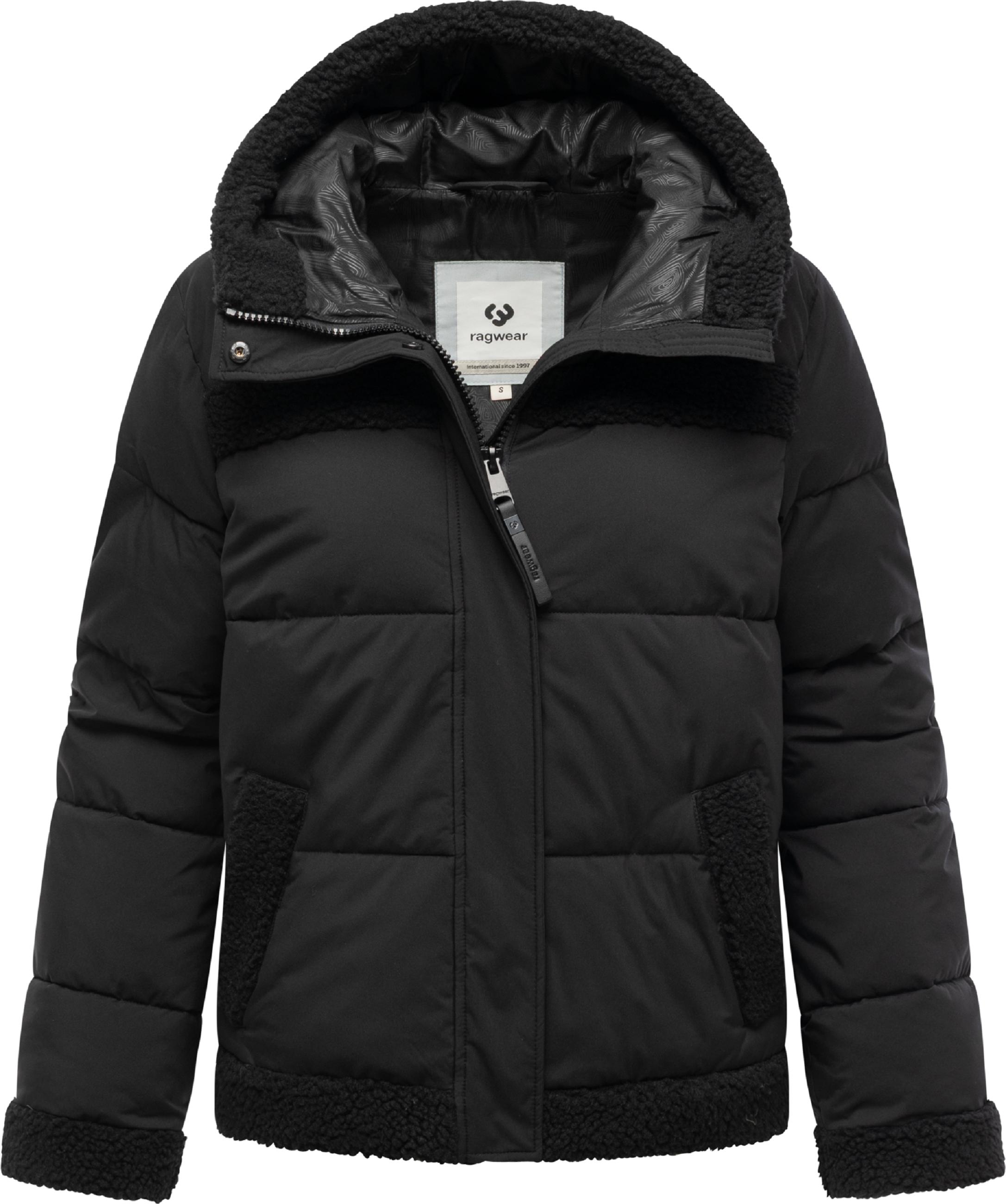 Winterjacke mit Teddyfell-Details "Editah" Black Uni
