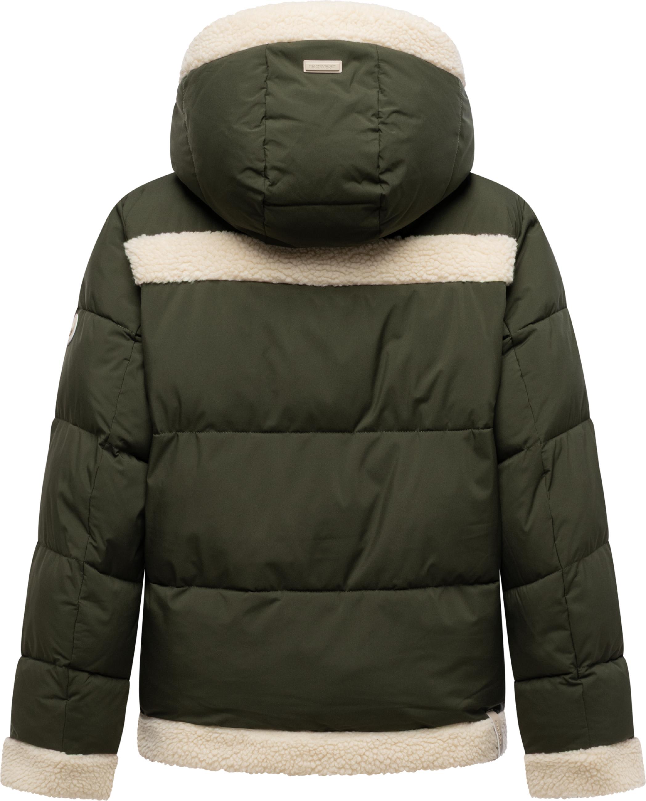 Winterjacke mit Teddyfell-Details "Editah" Dark Olive