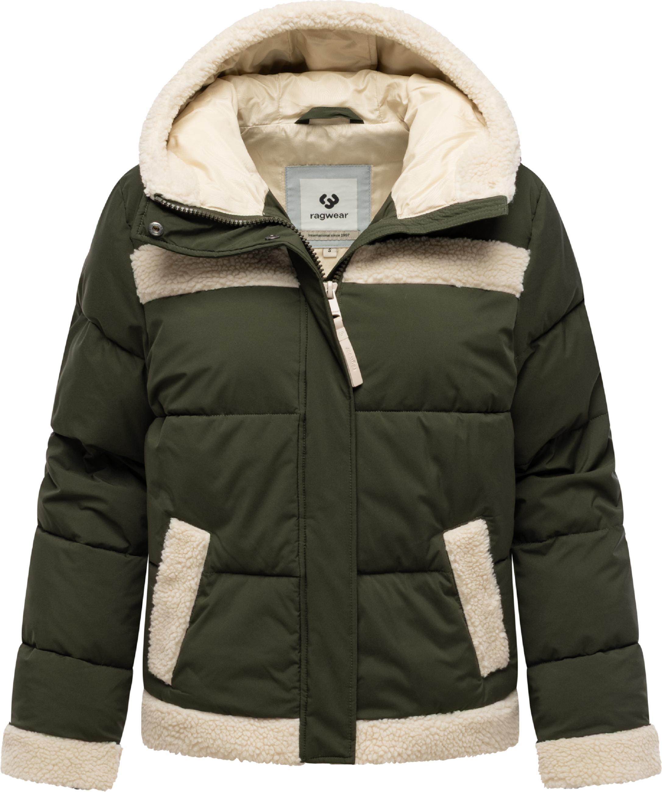 Winterjacke mit Teddyfell-Details "Editah" Dark Olive