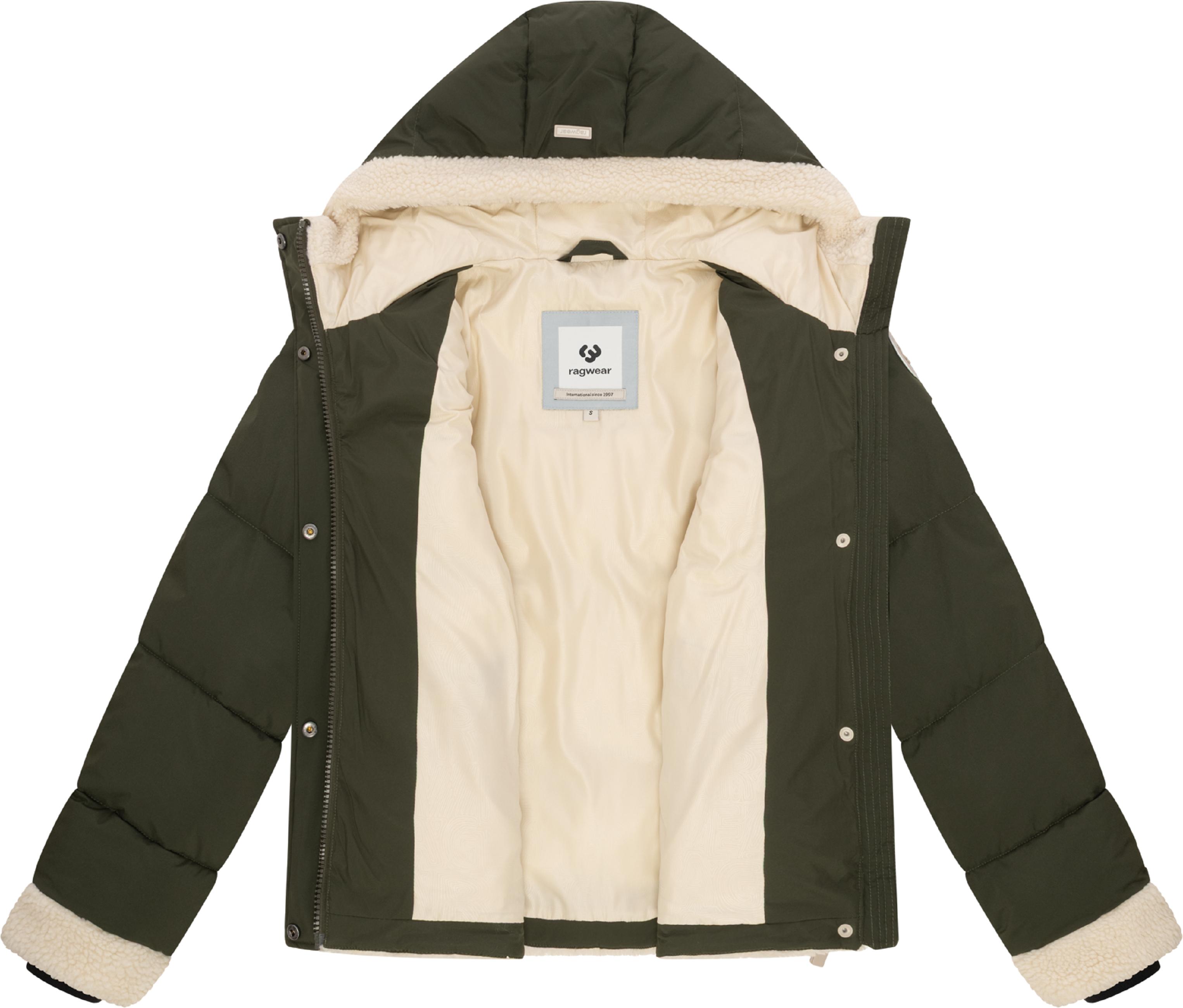 Winterjacke mit Teddyfell-Details "Editah" Dark Olive