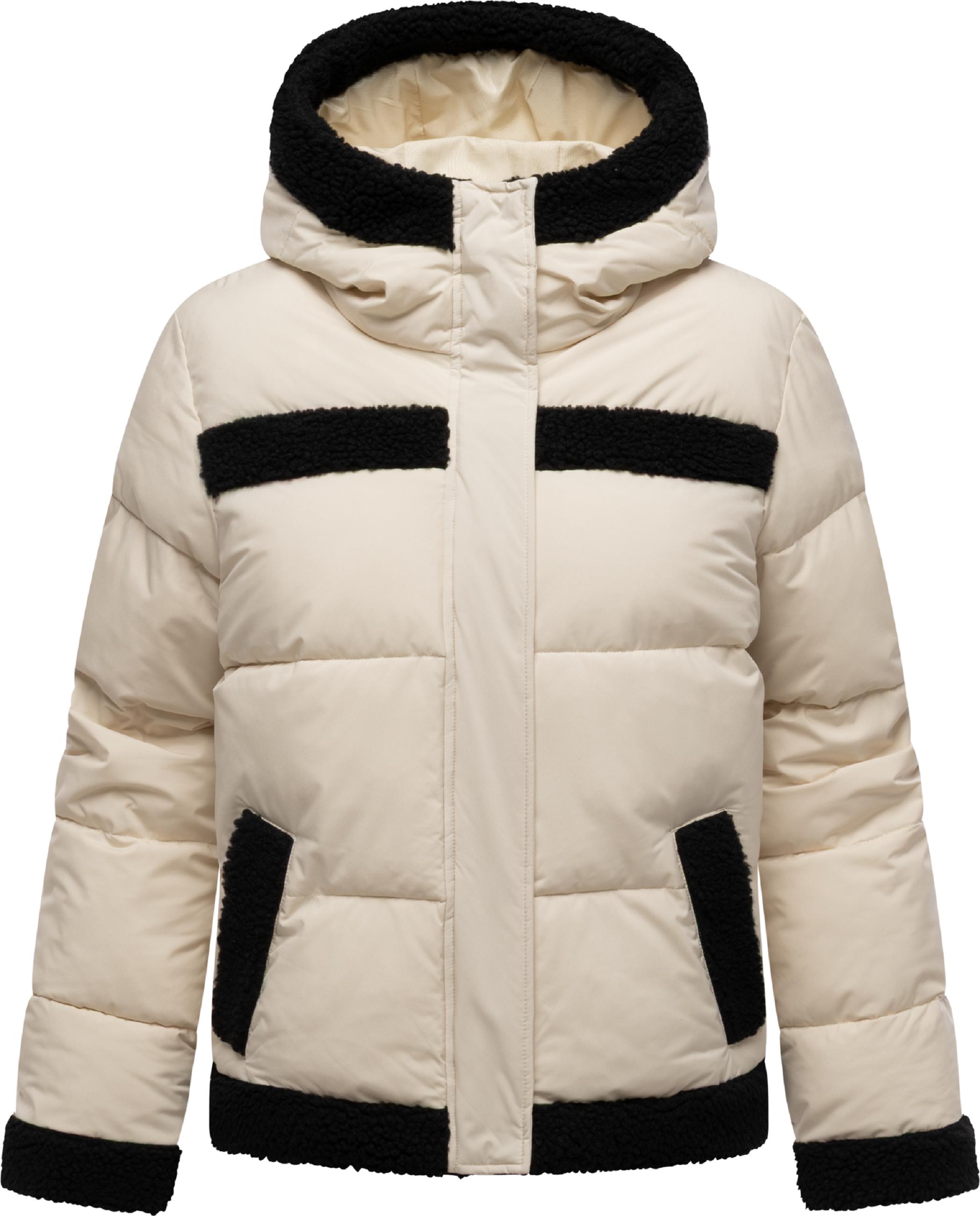Winterjacke mit Teddyfell-Details "Editah" Ecru
