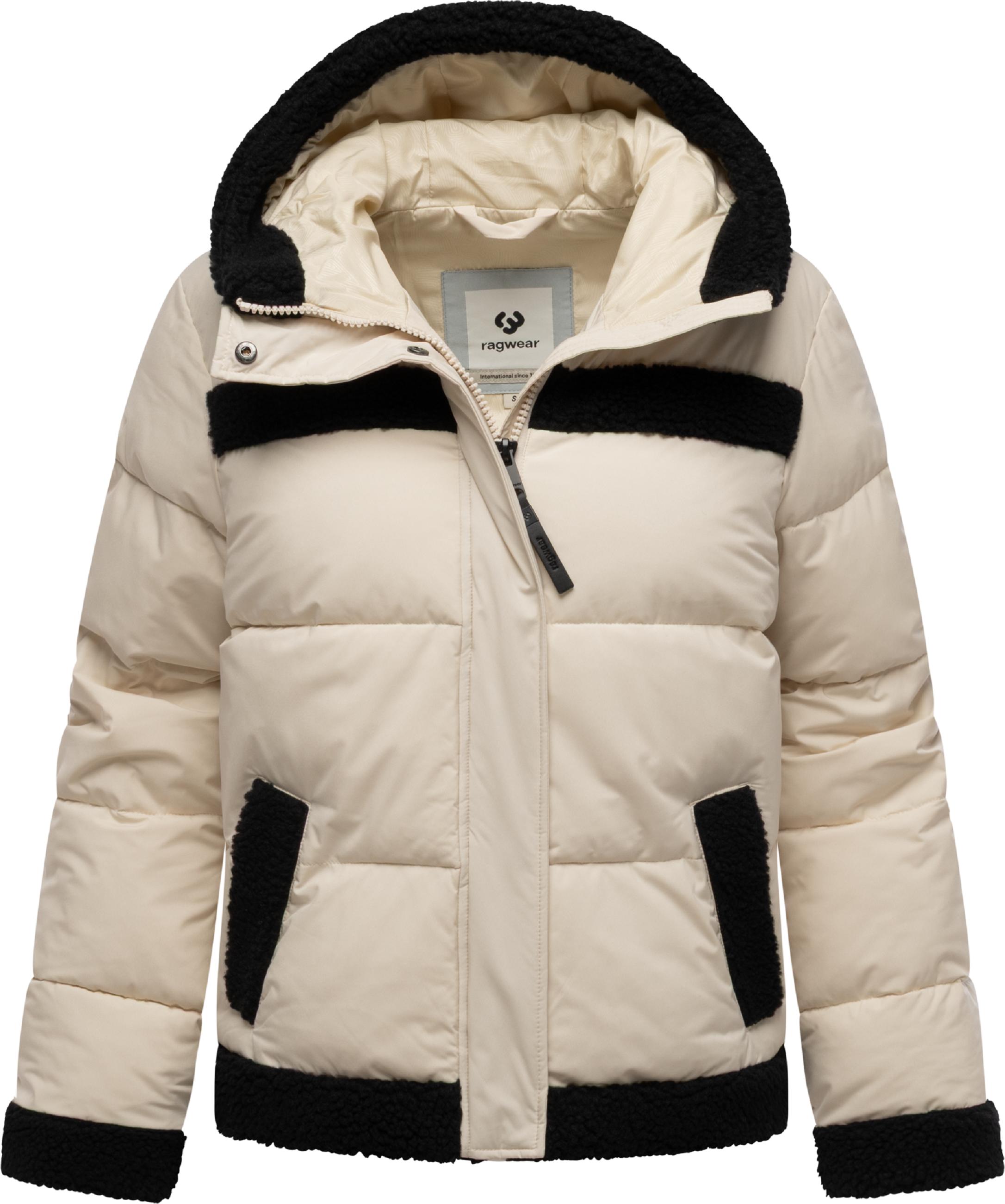 Winterjacke mit Teddyfell-Details "Editah" Ecru