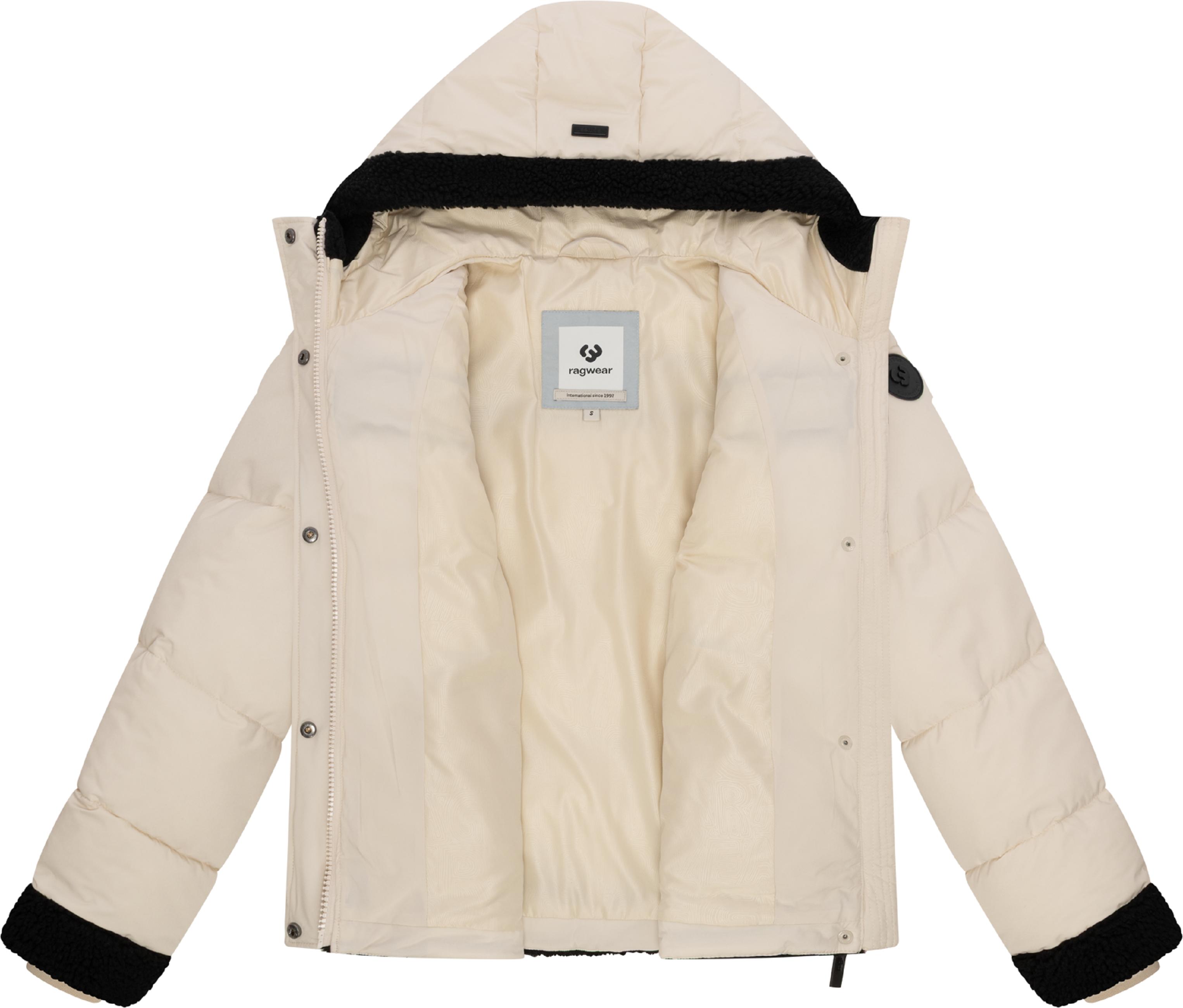 Winterjacke mit Teddyfell-Details "Editah" Ecru