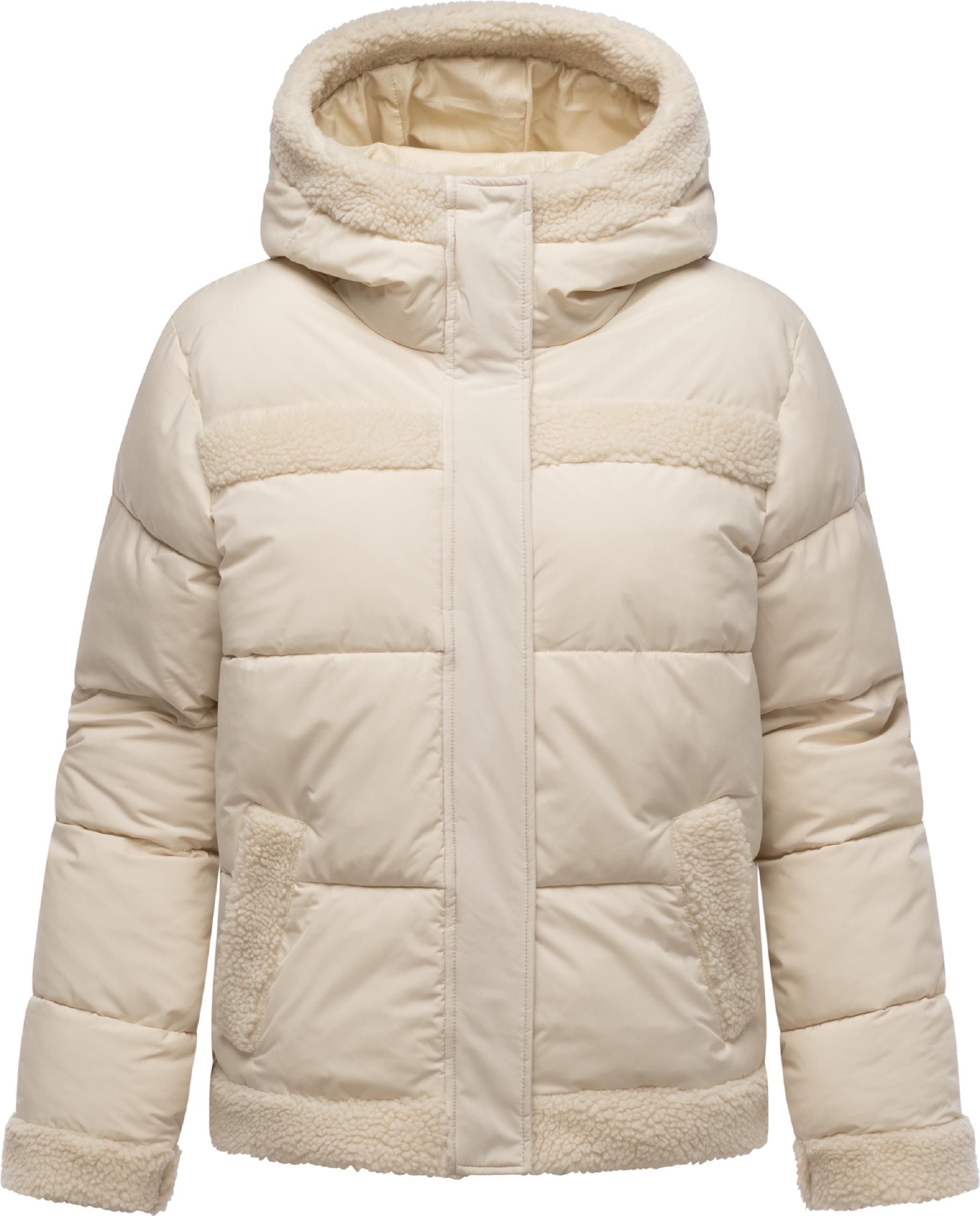 Winterjacke mit Teddyfell-Details "Editah" White Uni