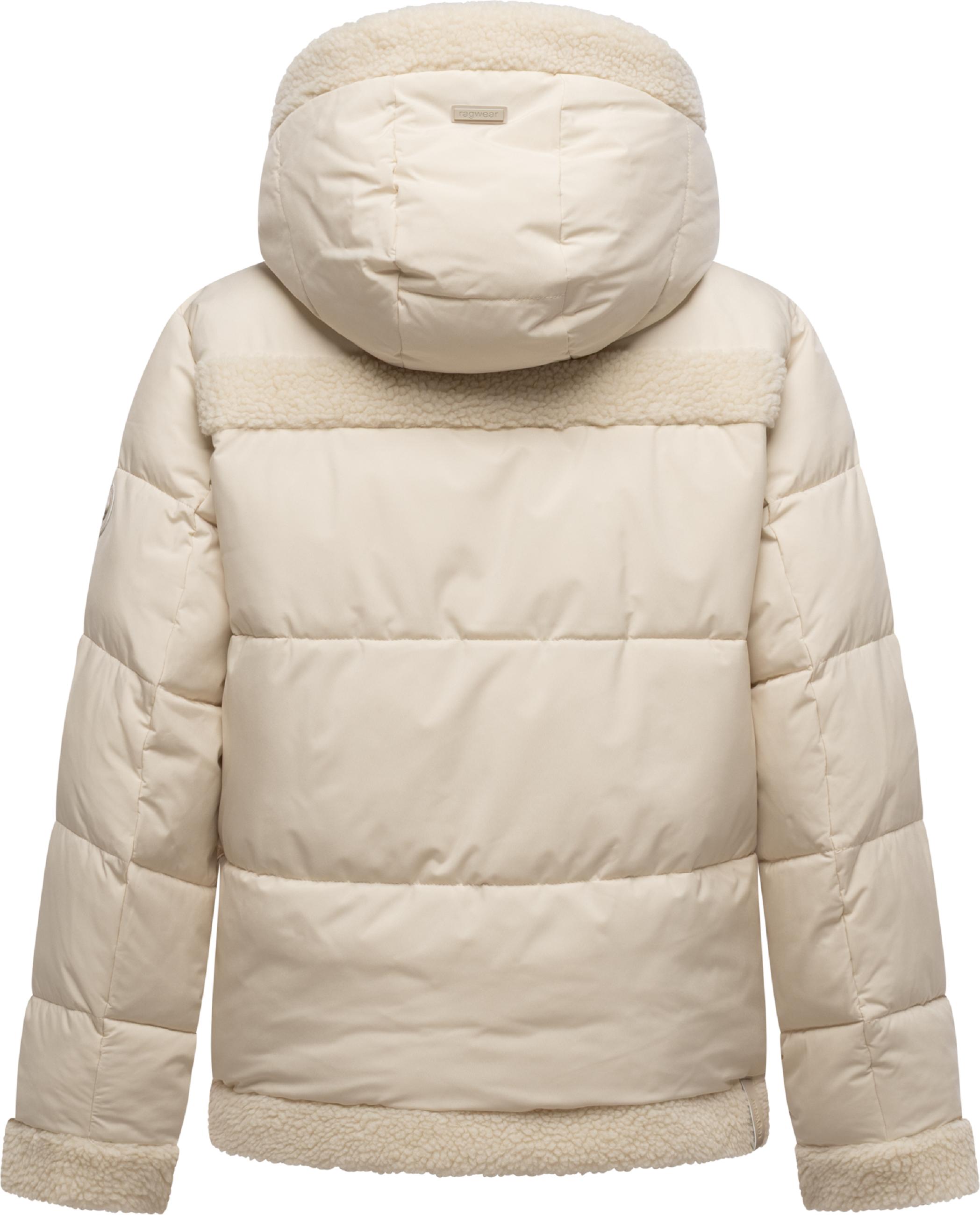 Winterjacke mit Teddyfell-Details "Editah" White Uni
