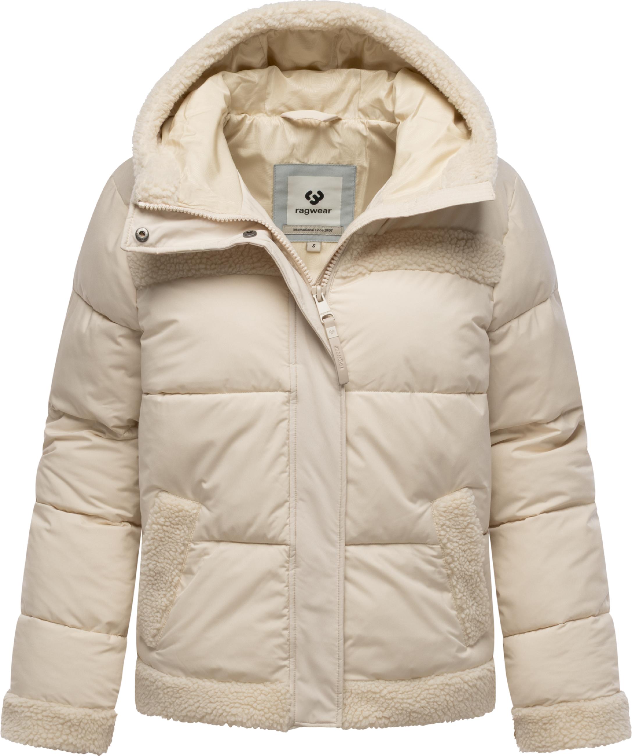 Winterjacke mit Teddyfell-Details "Editah" White Uni