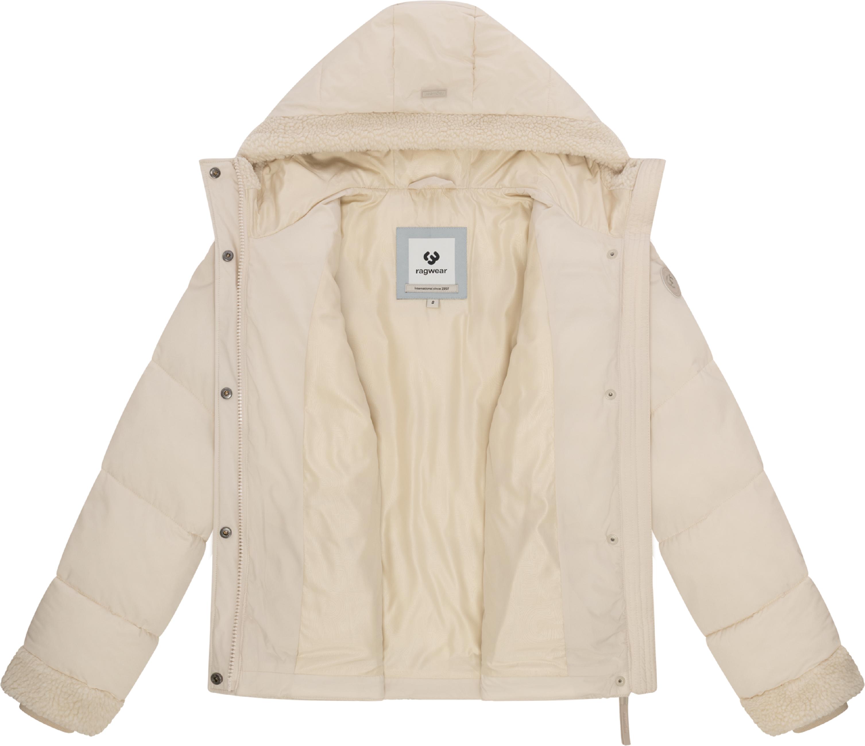 Winterjacke mit Teddyfell-Details "Editah" White Uni