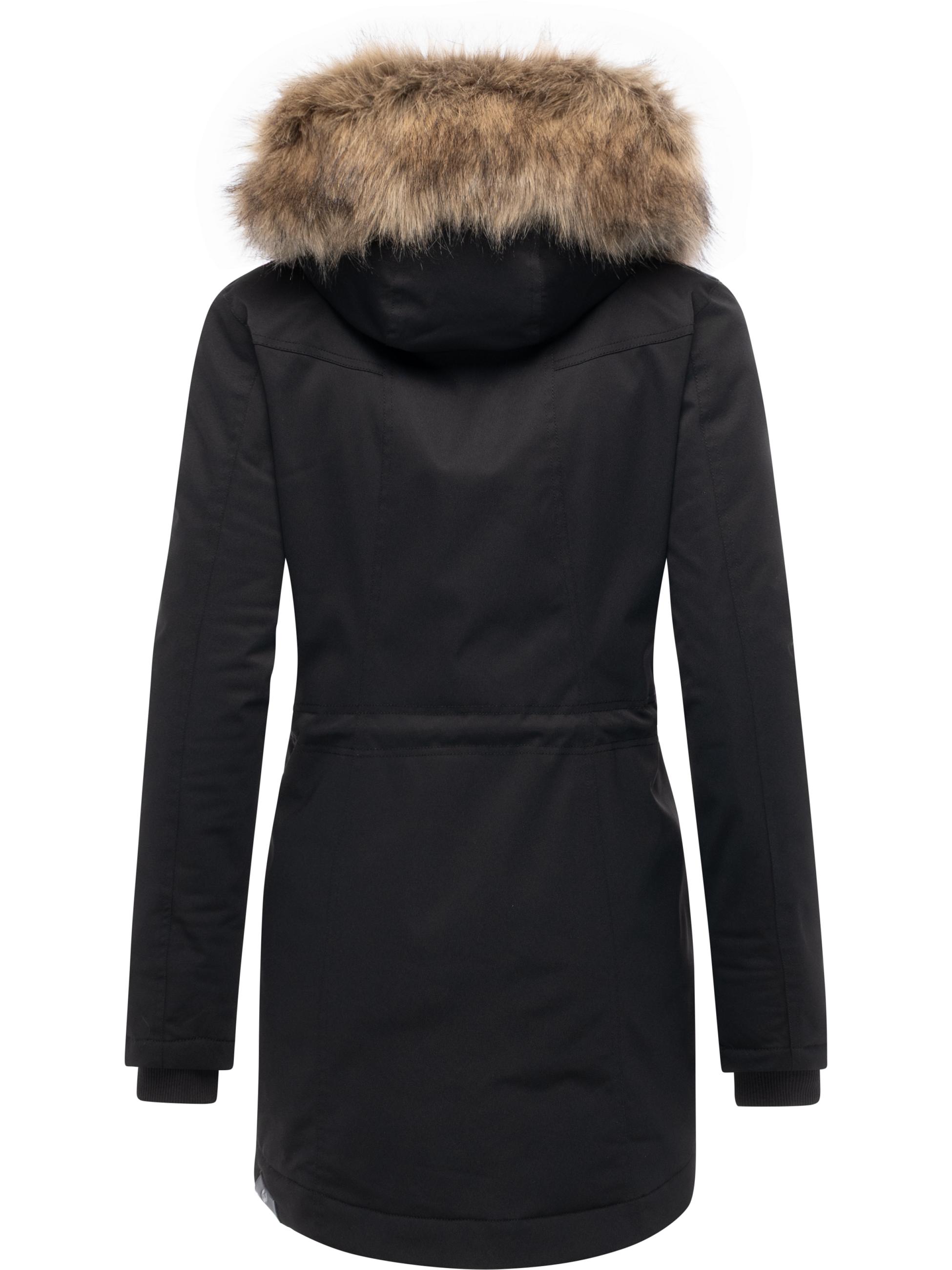 Winterparka mit (abnehmbarem) Kunstfell "Ellsa B YOUMODO" Black
