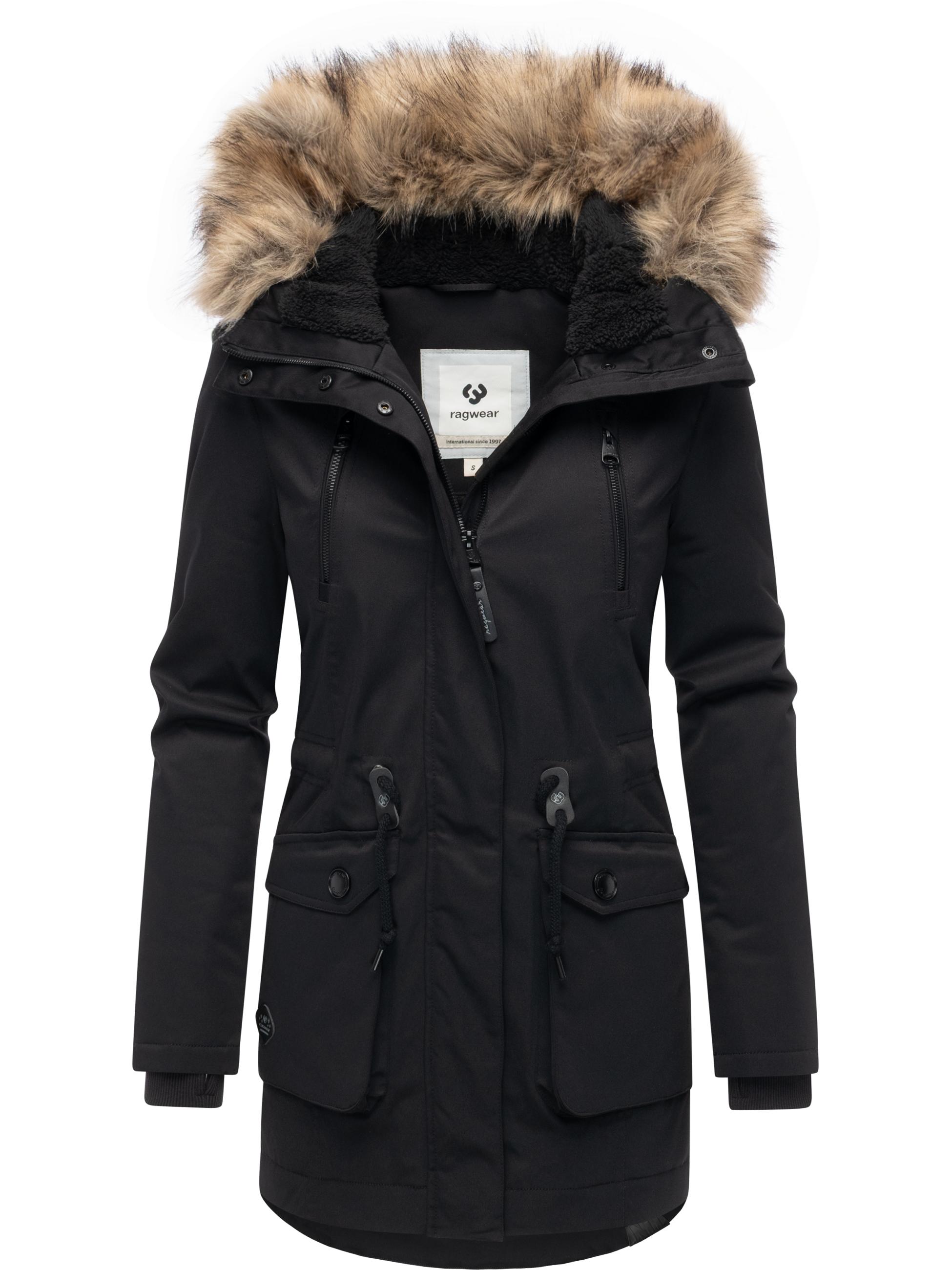 Winterparka mit (abnehmbarem) Kunstfell "Ellsa B YOUMODO" Black