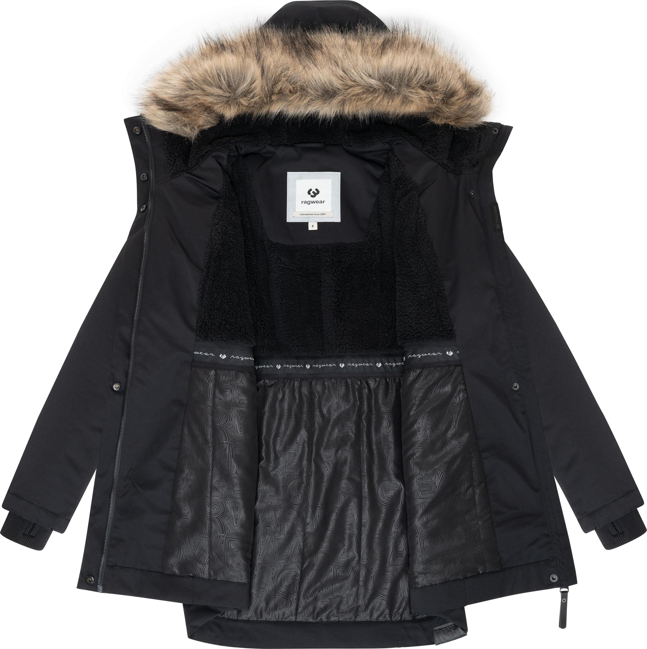 Winterparka mit (abnehmbarem) Kunstfell "Ellsa B YOUMODO" Black