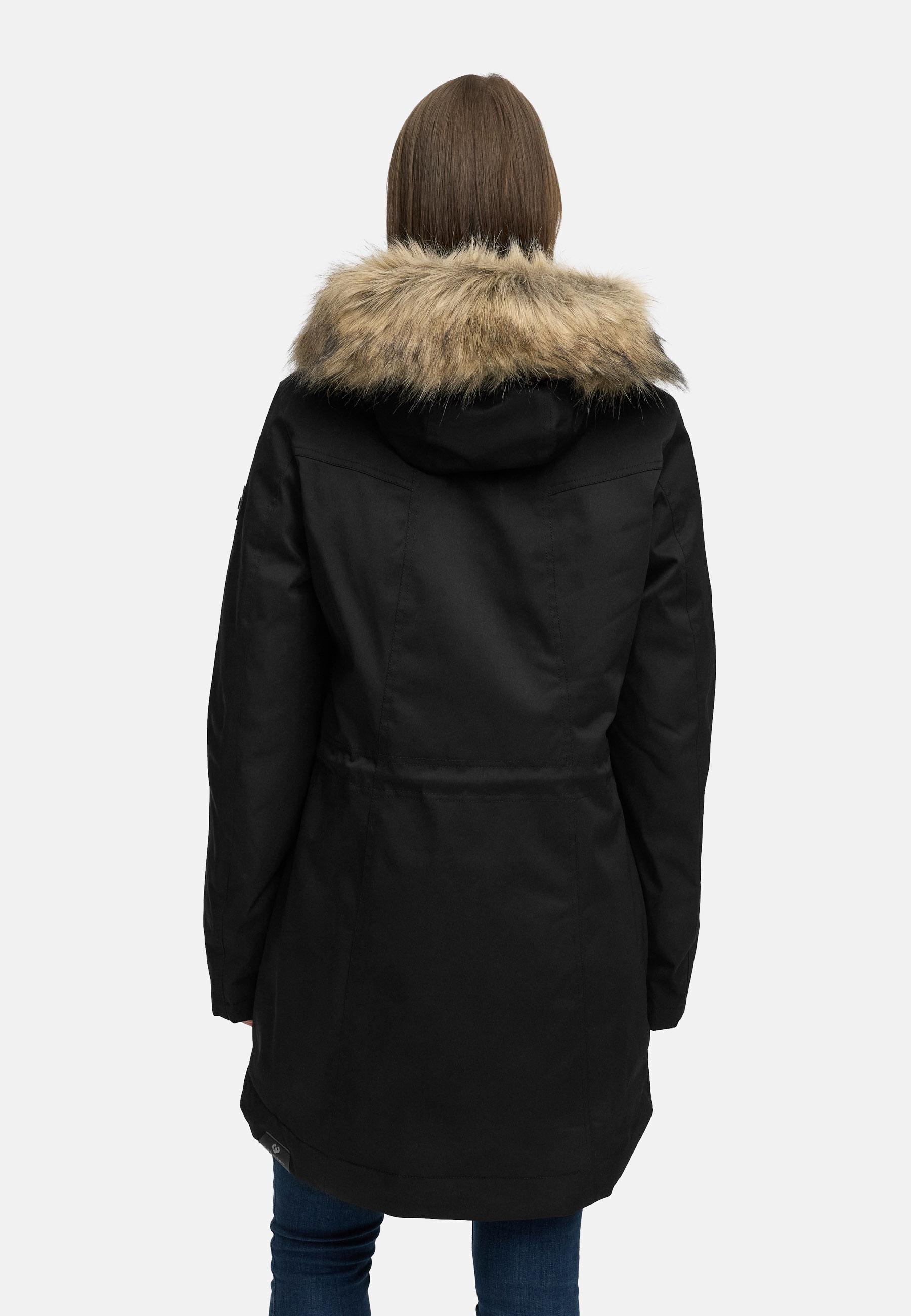 Winterparka mit (abnehmbarem) Kunstfell "Ellsa B YOUMODO" Black