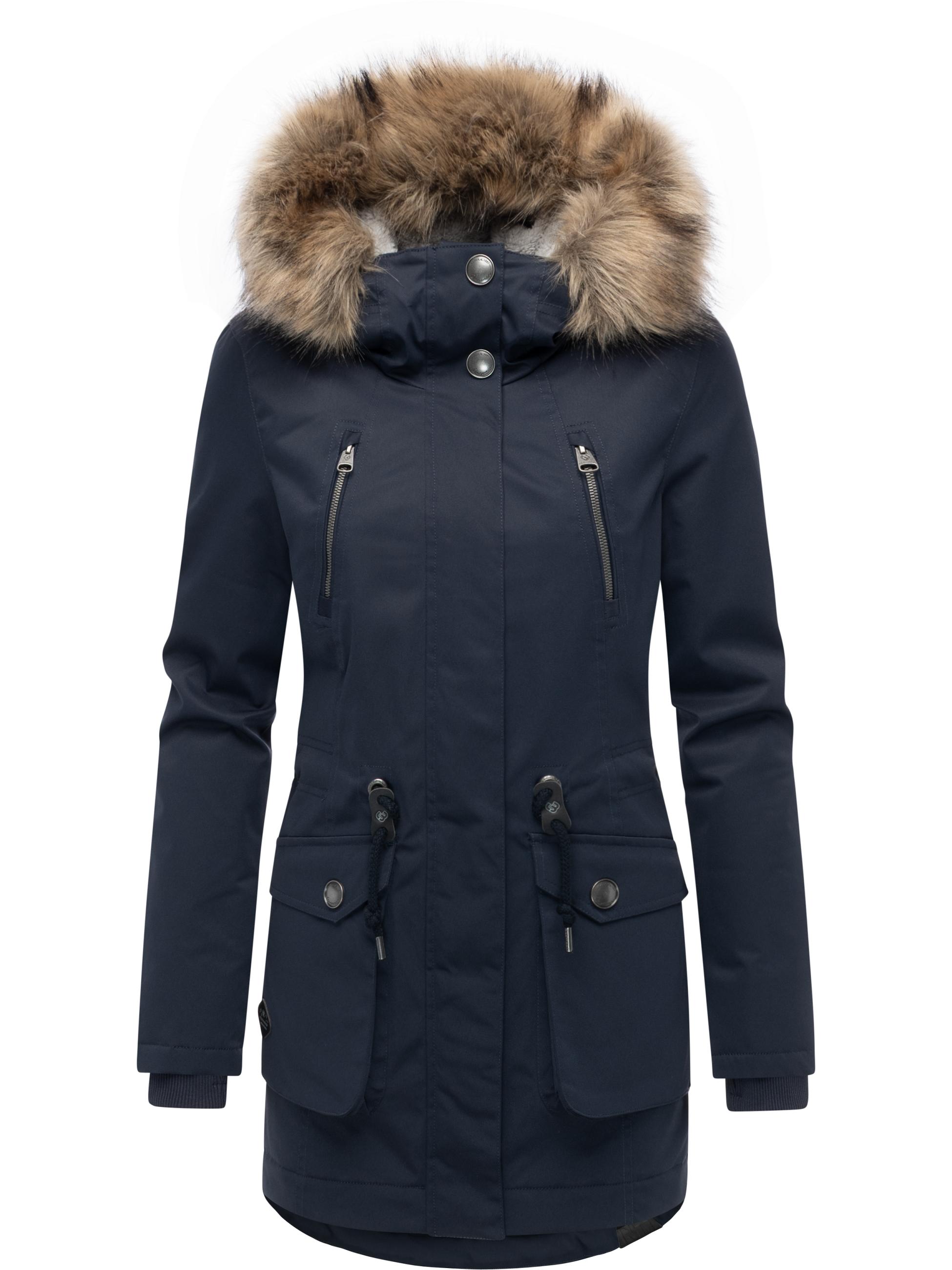 Winterparka mit (abnehmbarem) Kunstfell "Ellsa B YOUMODO" Navy
