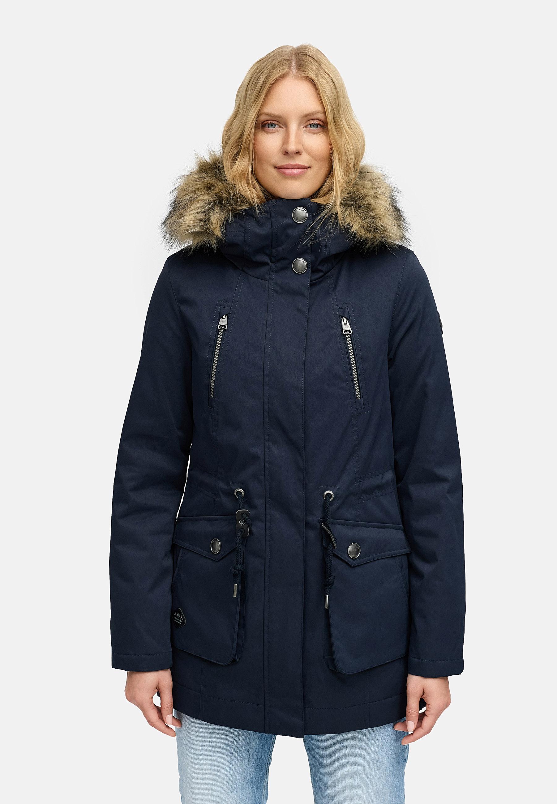 Winterparka mit (abnehmbarem) Kunstfell "Ellsa B YOUMODO" Navy