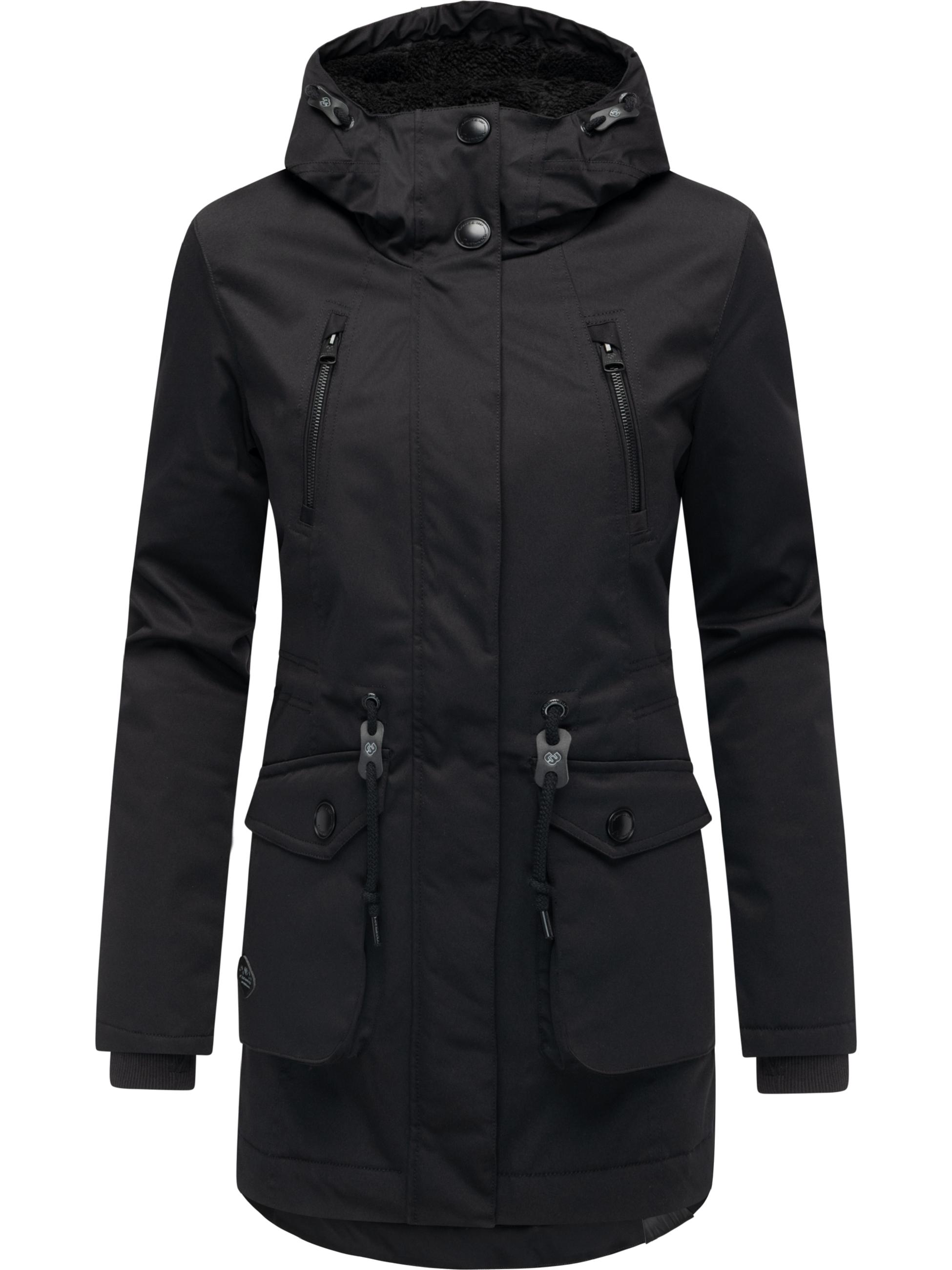 Winterparka mit auffälligen Taillenkordeln "Ellsa YOUMODO" Black