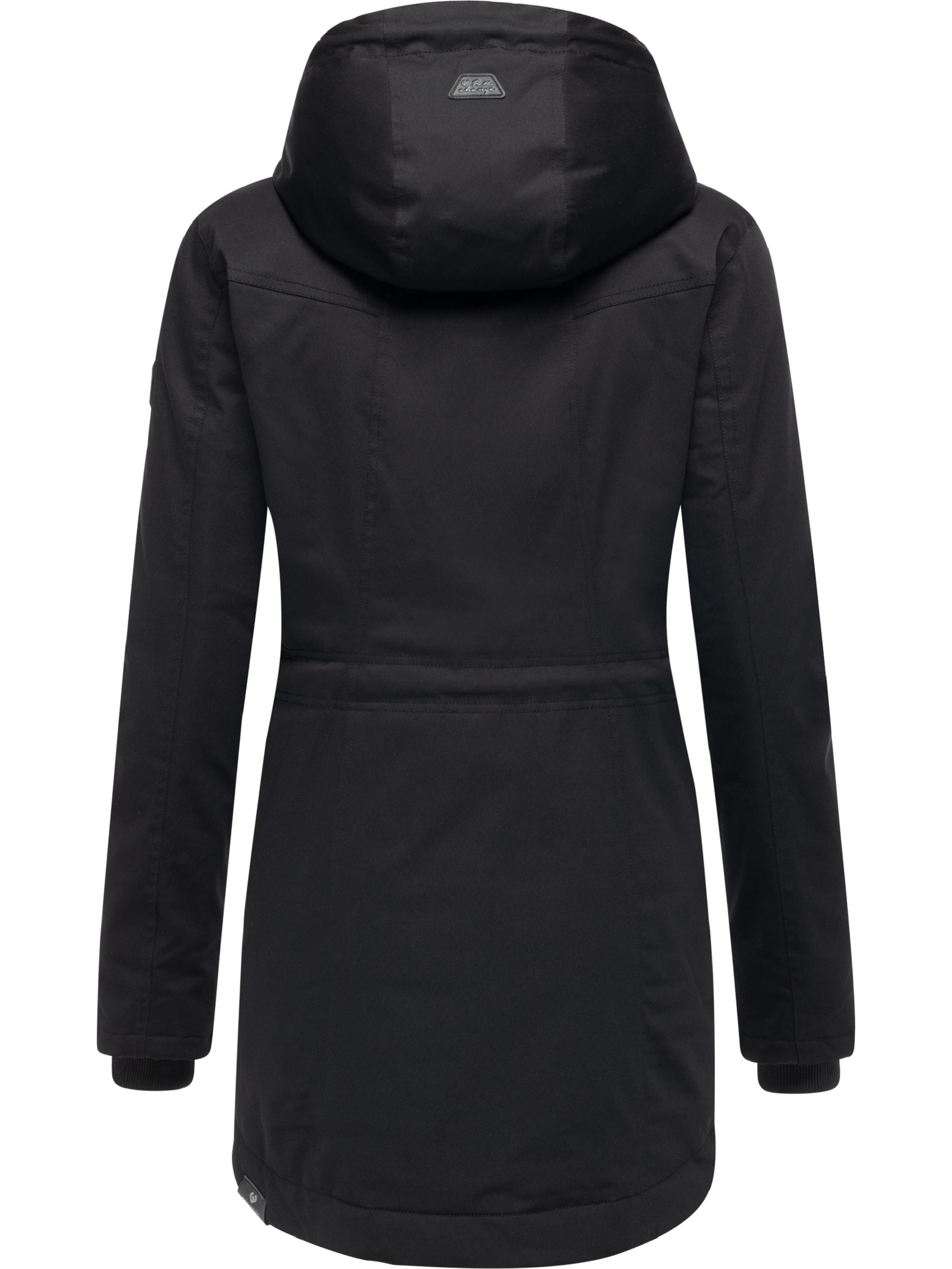 Winterparka mit auffälligen Taillenkordeln "Ellsa YOUMODO" Black