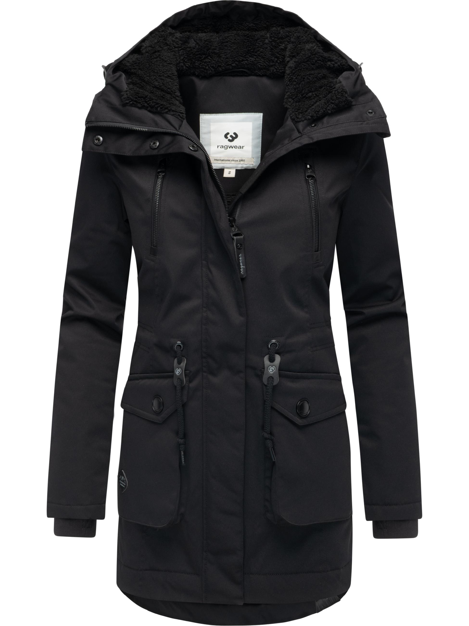 Winterparka mit auffälligen Taillenkordeln "Ellsa YOUMODO" Black