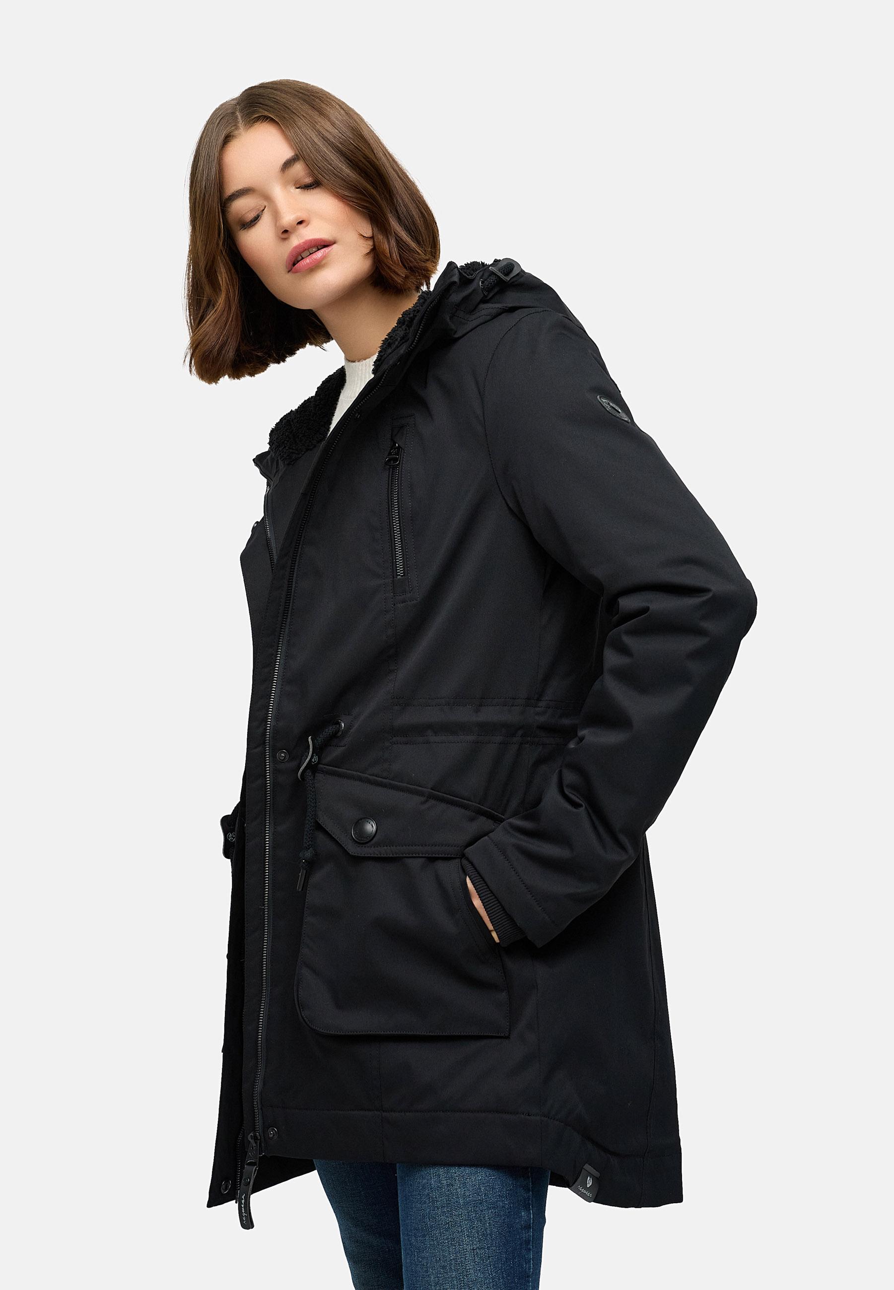 Winterparka mit auffälligen Taillenkordeln "Ellsa YOUMODO" Black