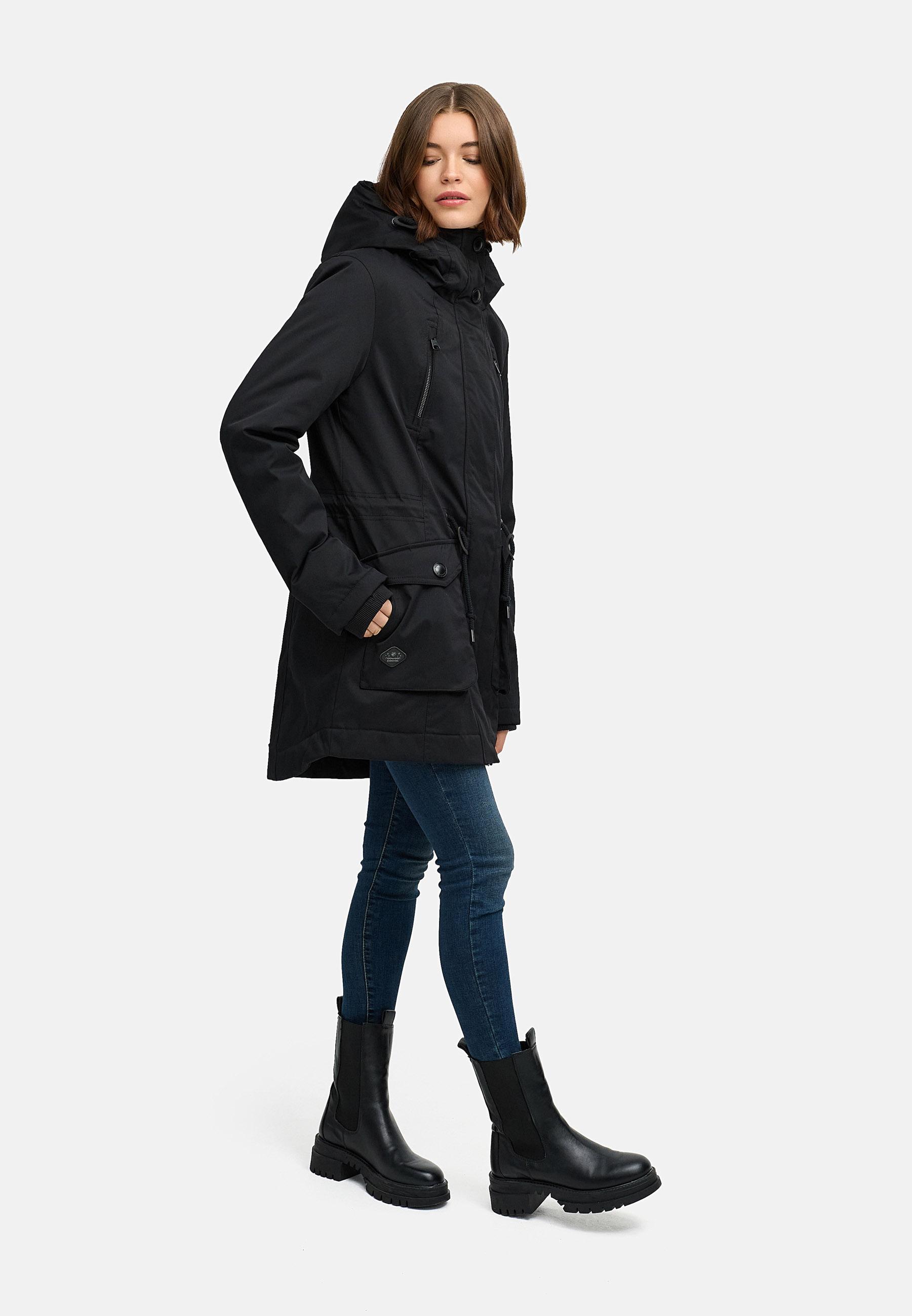 Winterparka mit auffälligen Taillenkordeln "Ellsa YOUMODO" Black