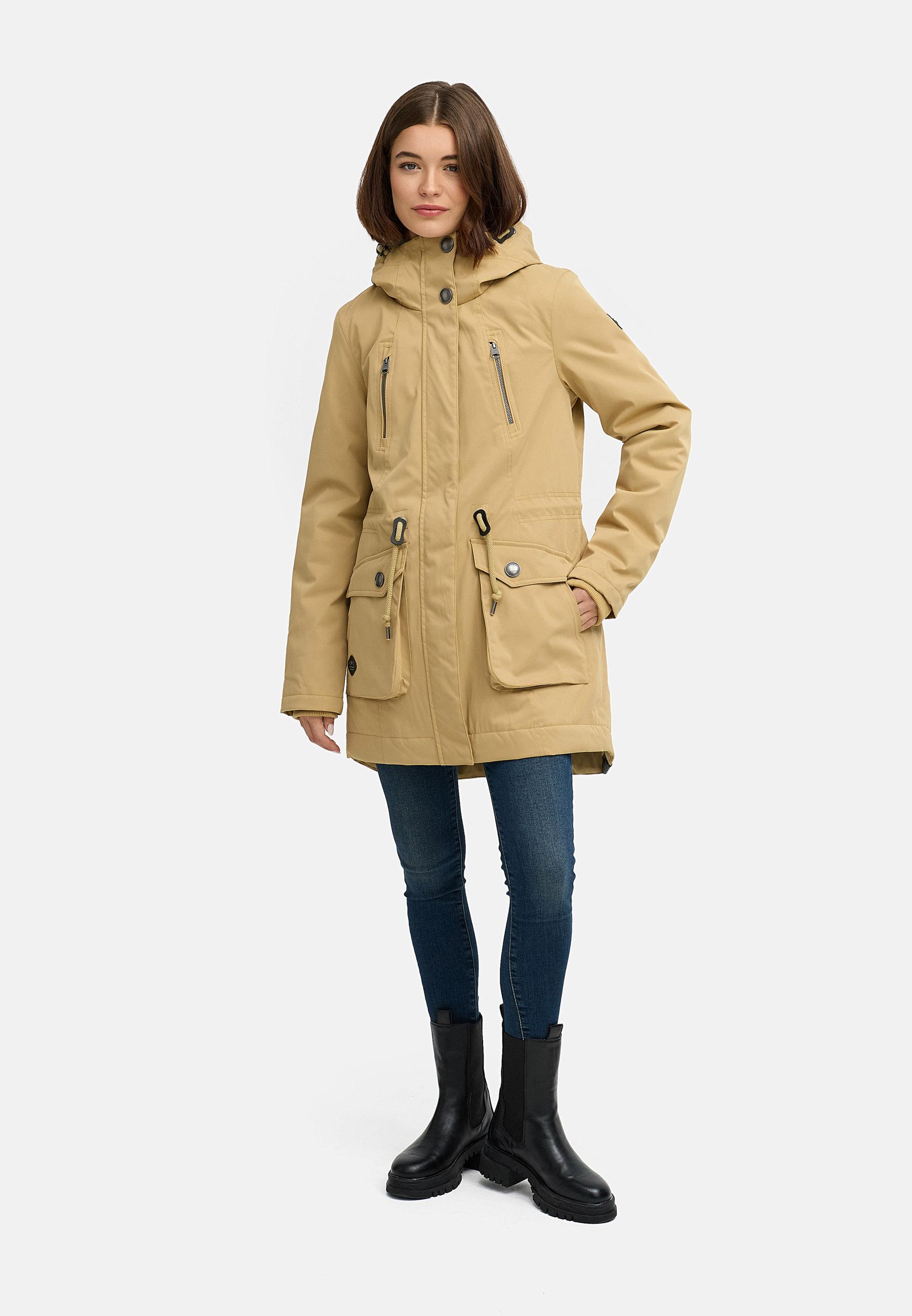 Winterparka mit auffälligen Taillenkordeln "Ellsa YOUMODO" Camel