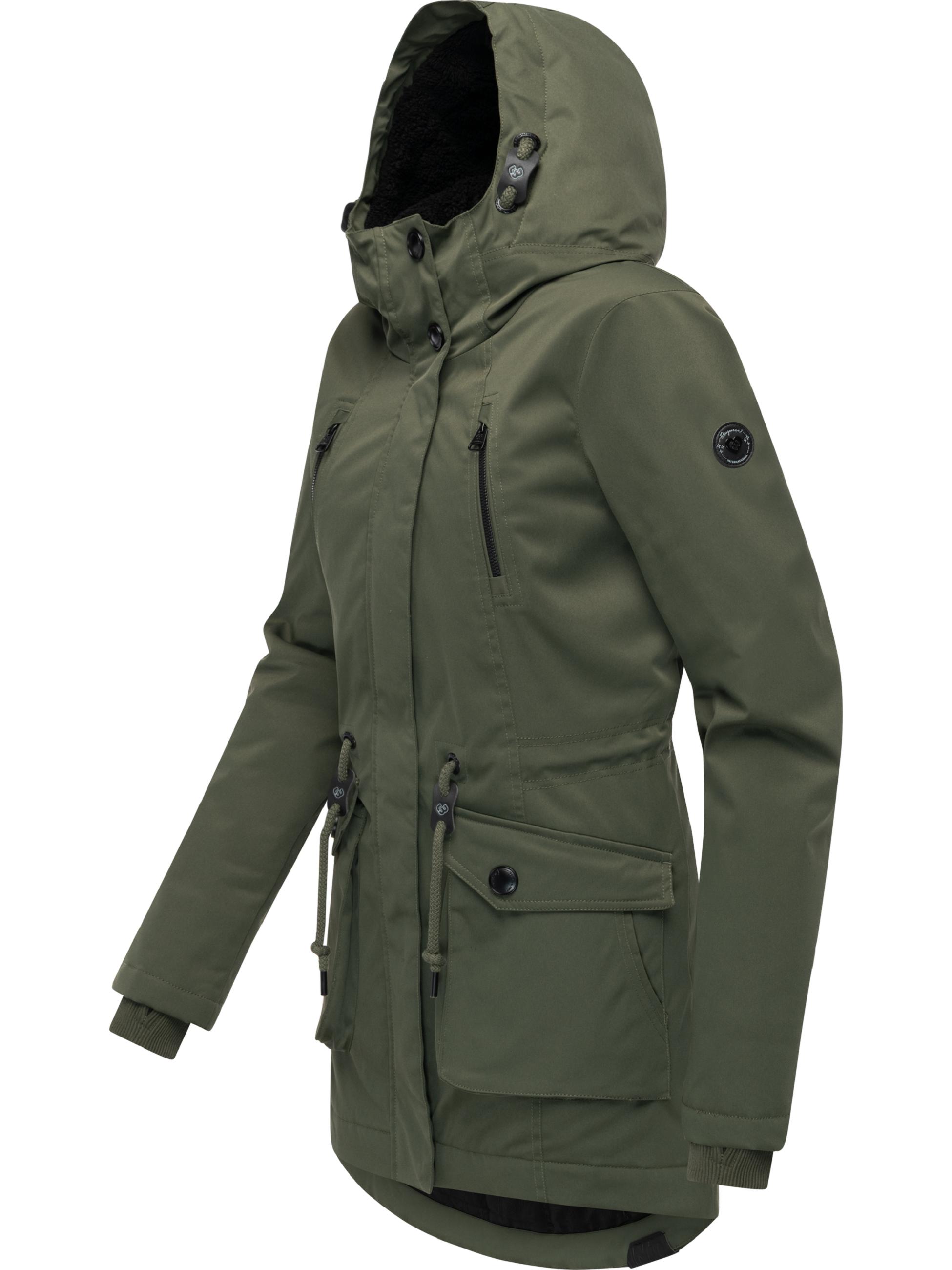 Winterparka mit auffälligen Taillenkordeln "Ellsa YOUMODO" Dark Olive