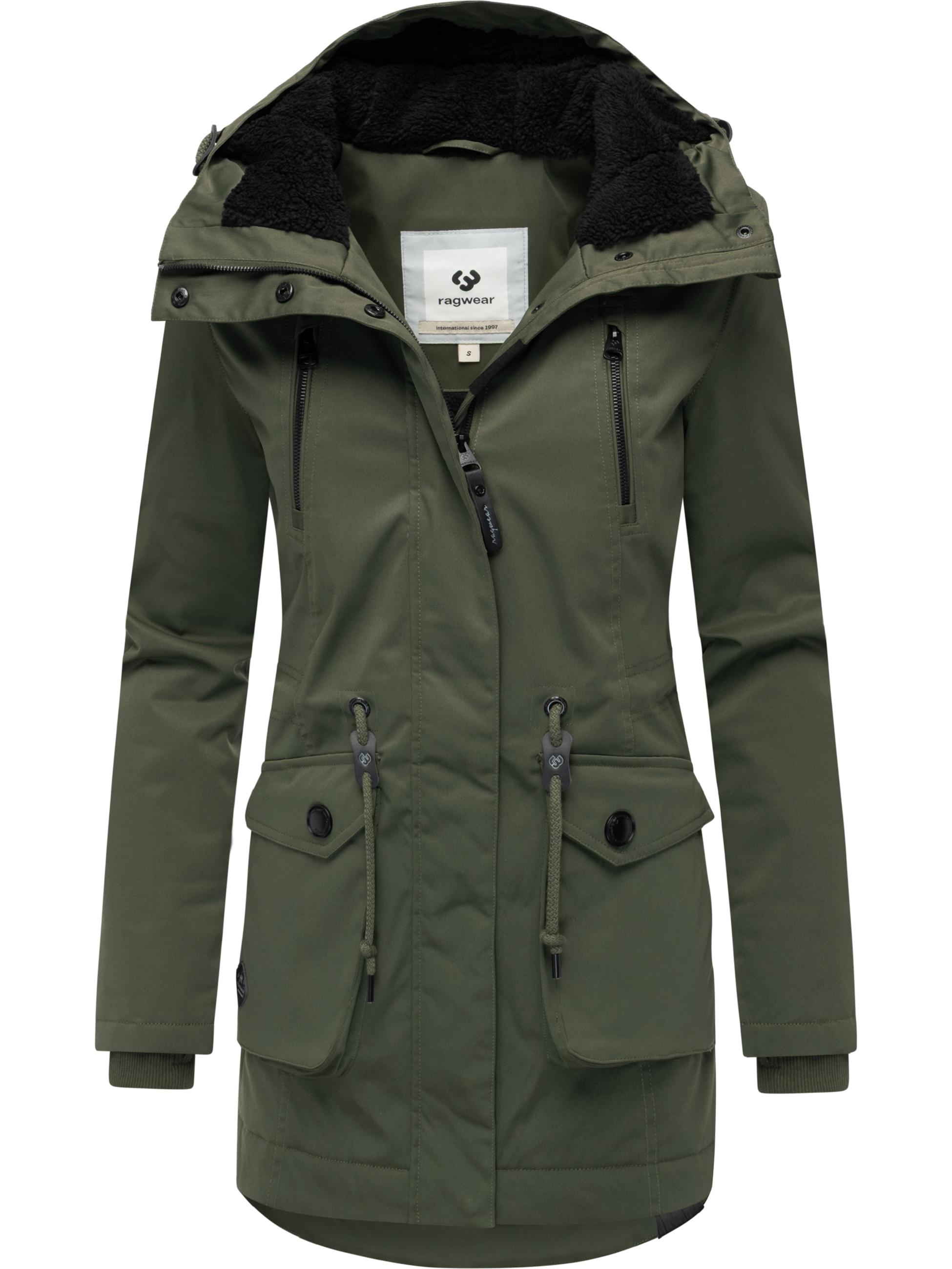 Winterparka mit auffälligen Taillenkordeln "Ellsa YOUMODO" Dark Olive