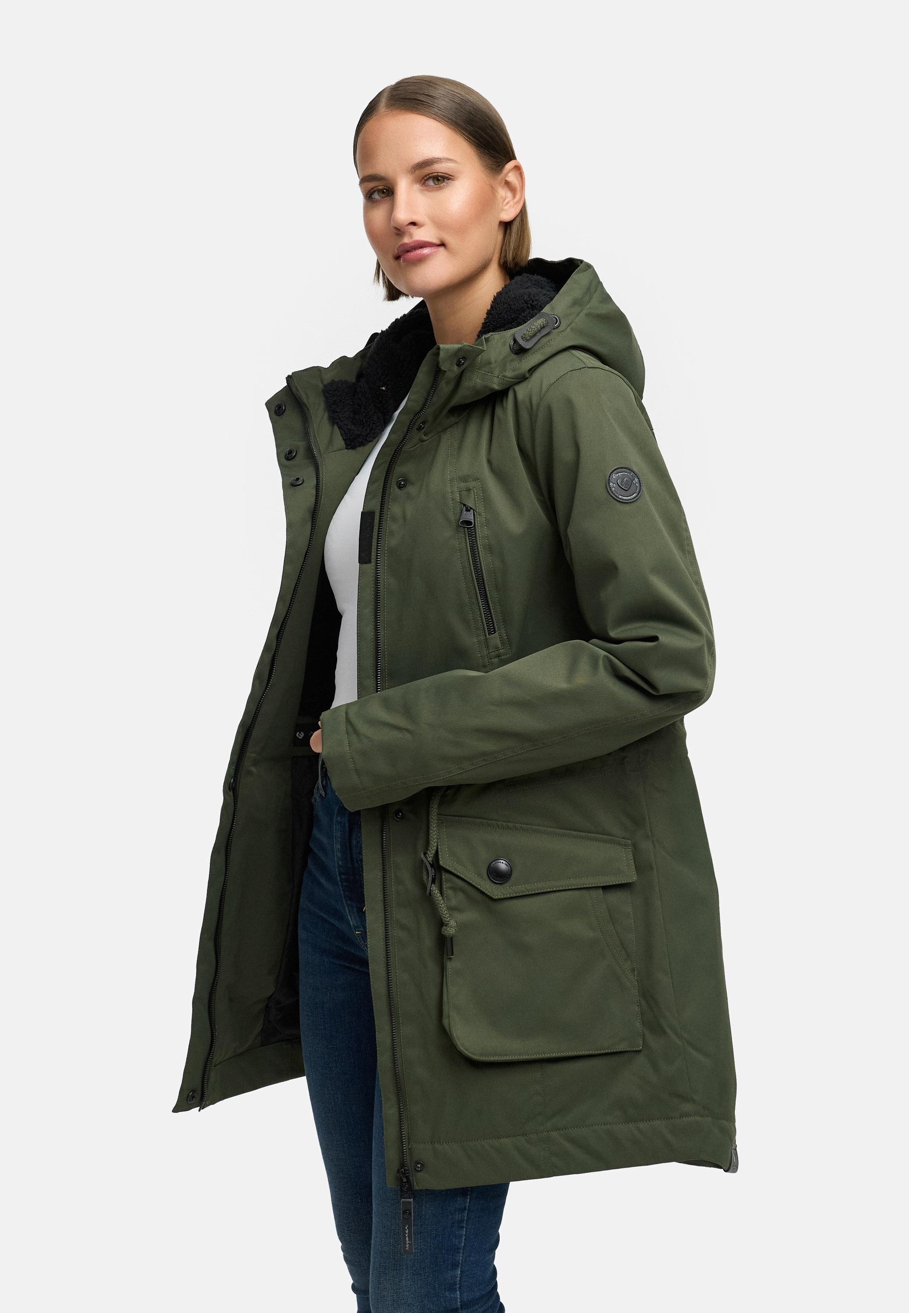 Winterparka mit auffälligen Taillenkordeln "Ellsa YOUMODO" Dark Olive
