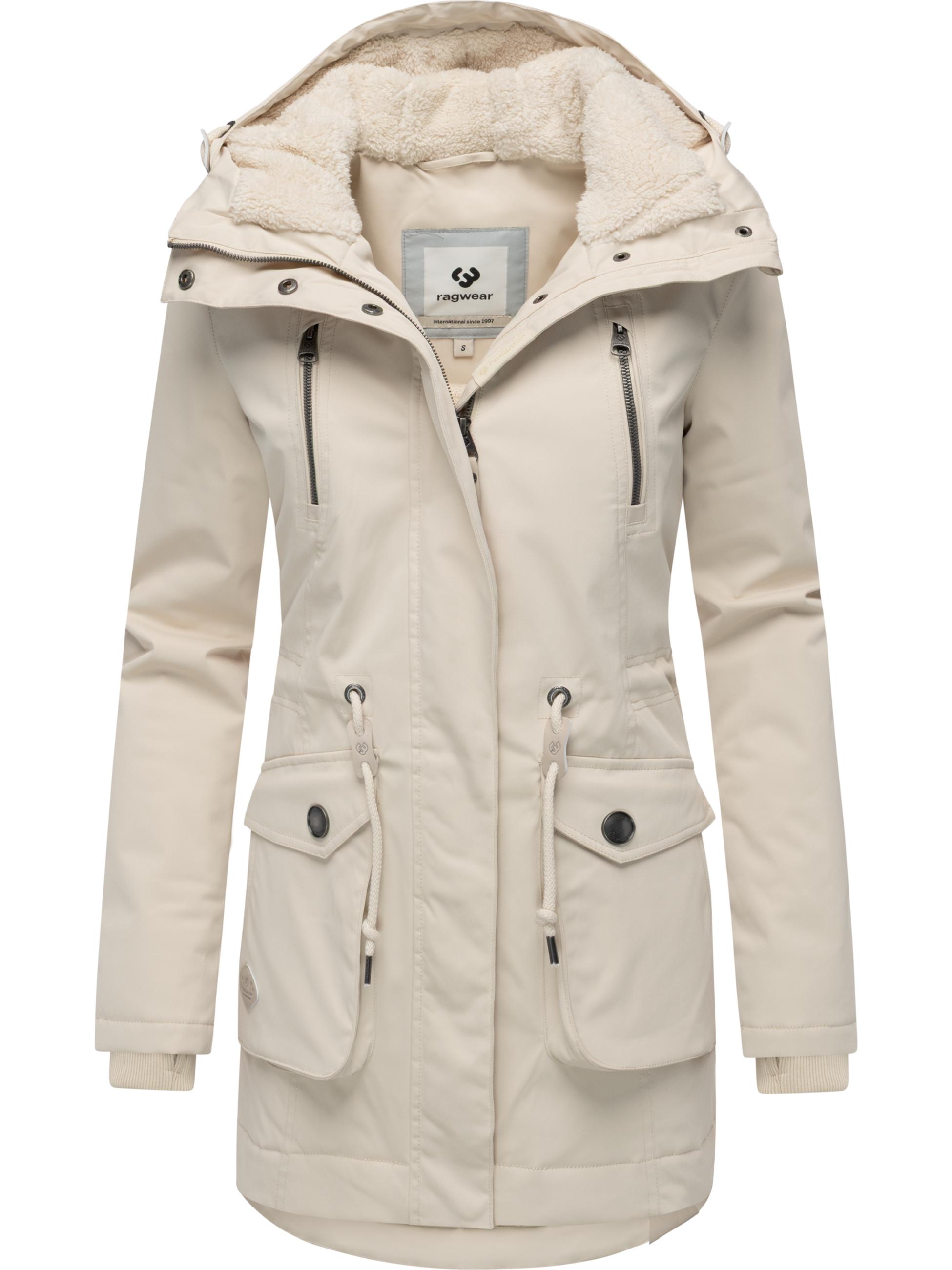 Winterparka mit auffälligen Taillenkordeln "Ellsa YOUMODO" Ecru