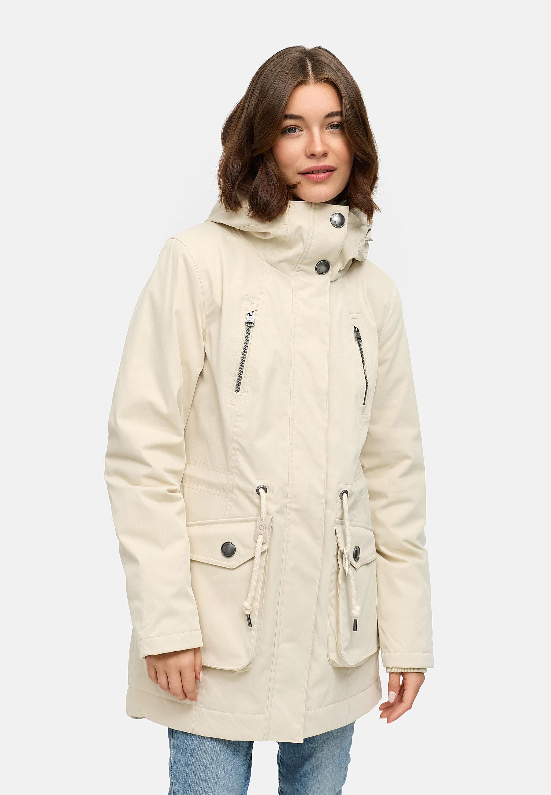Winterparka mit auffälligen Taillenkordeln "Ellsa YOUMODO" Ecru