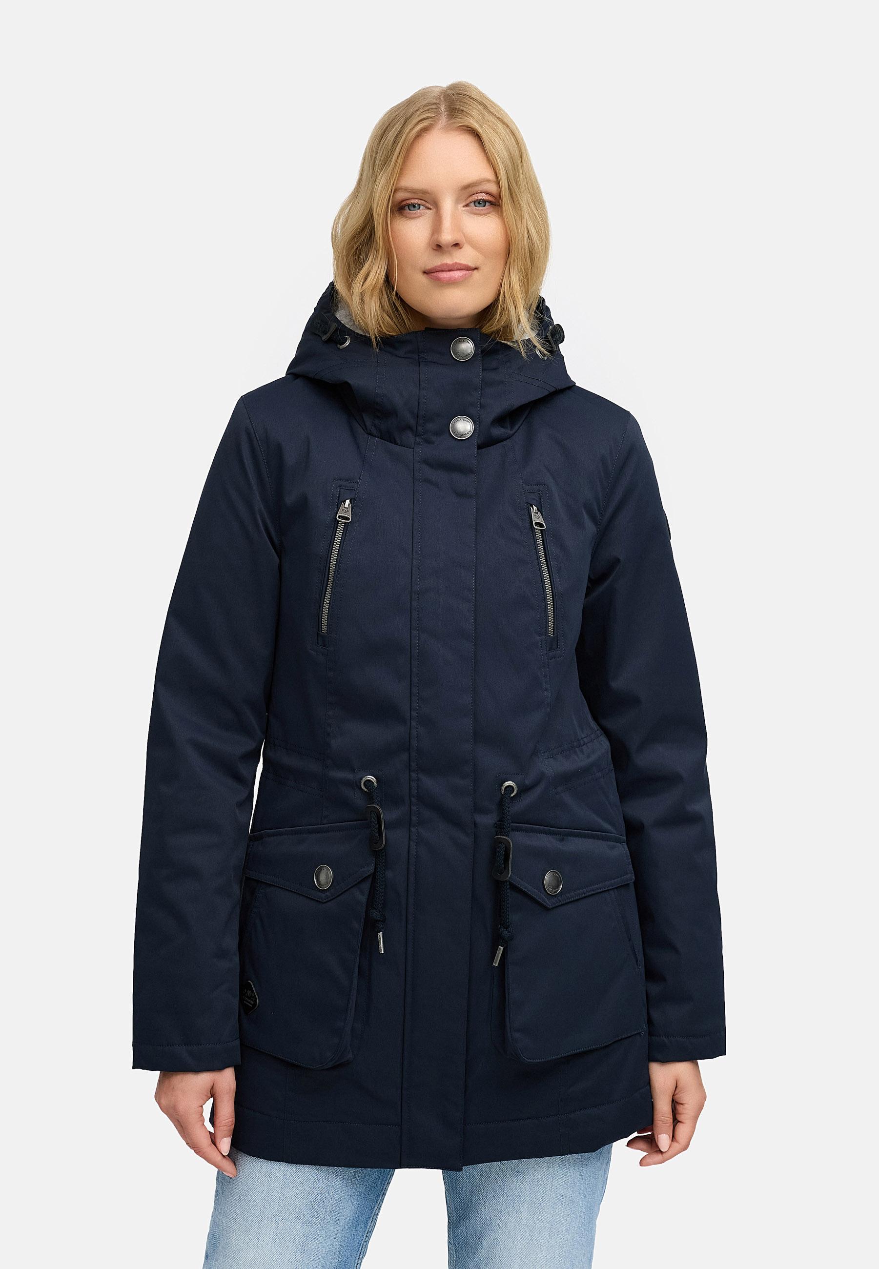 Winterparka mit auffälligen Taillenkordeln "Ellsa YOUMODO" Navy
