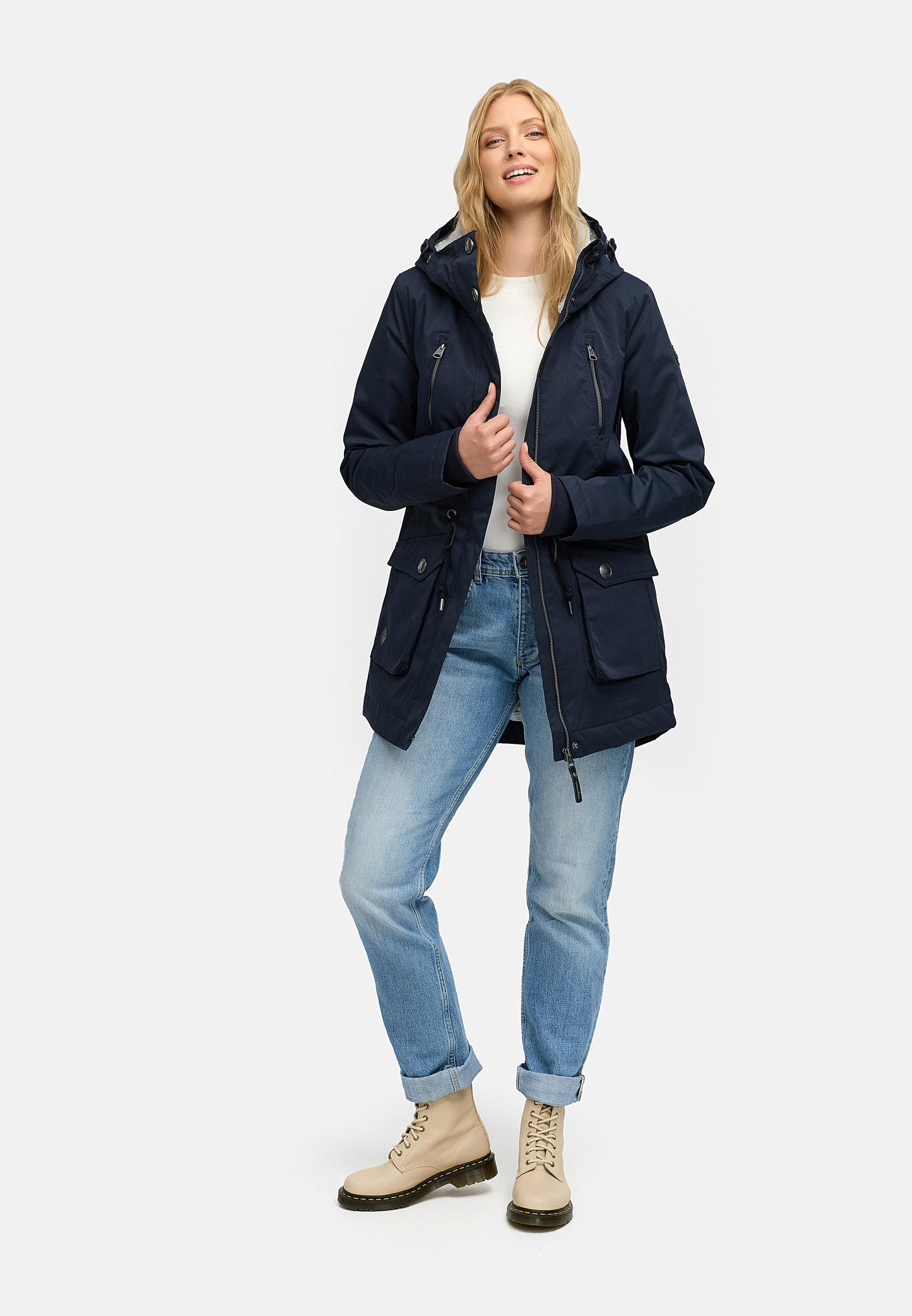 Winterparka mit auffälligen Taillenkordeln "Ellsa YOUMODO" Navy