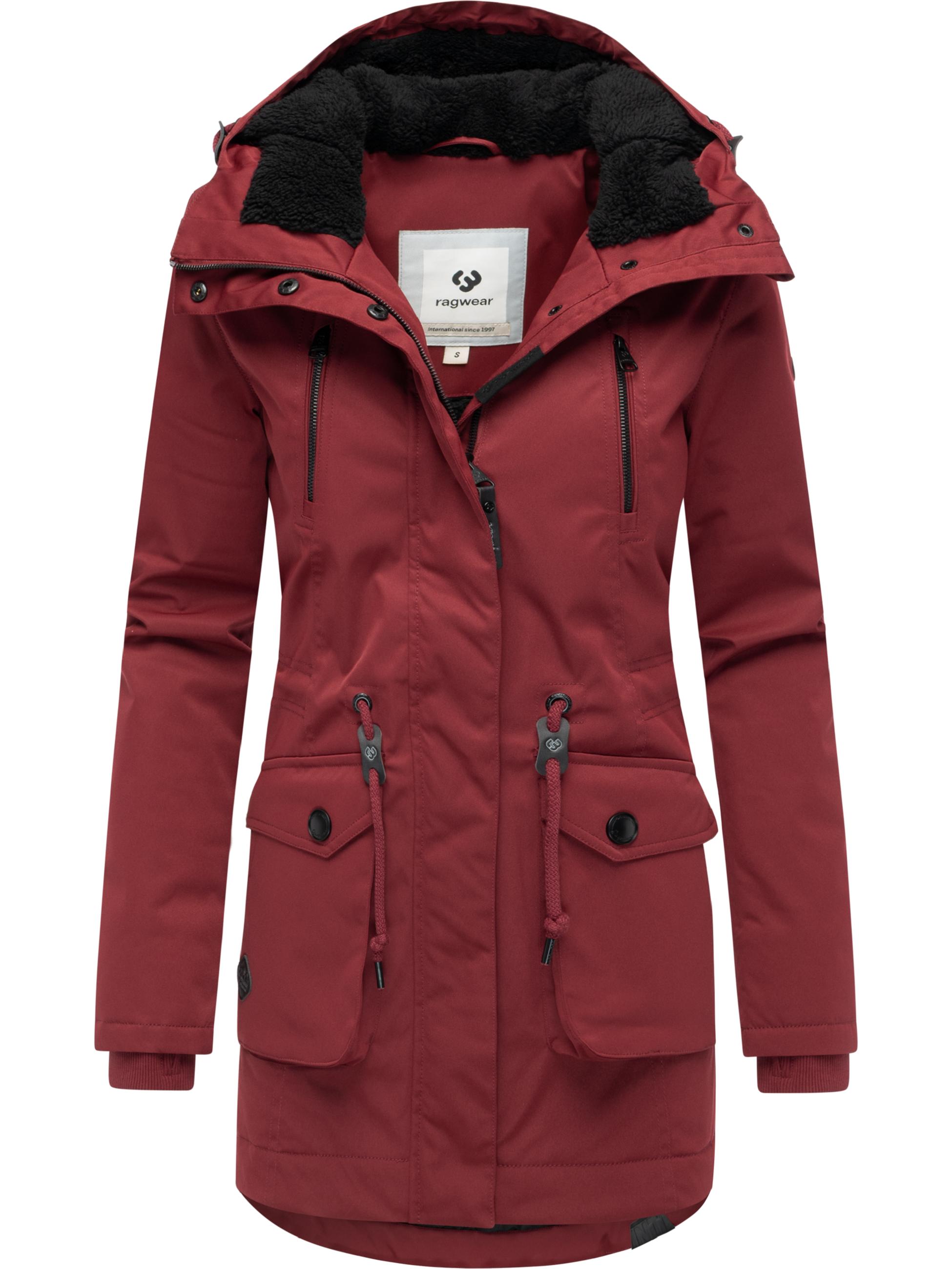 Winterparka mit auffälligen Taillenkordeln "Ellsa YOUMODO" Wine Red